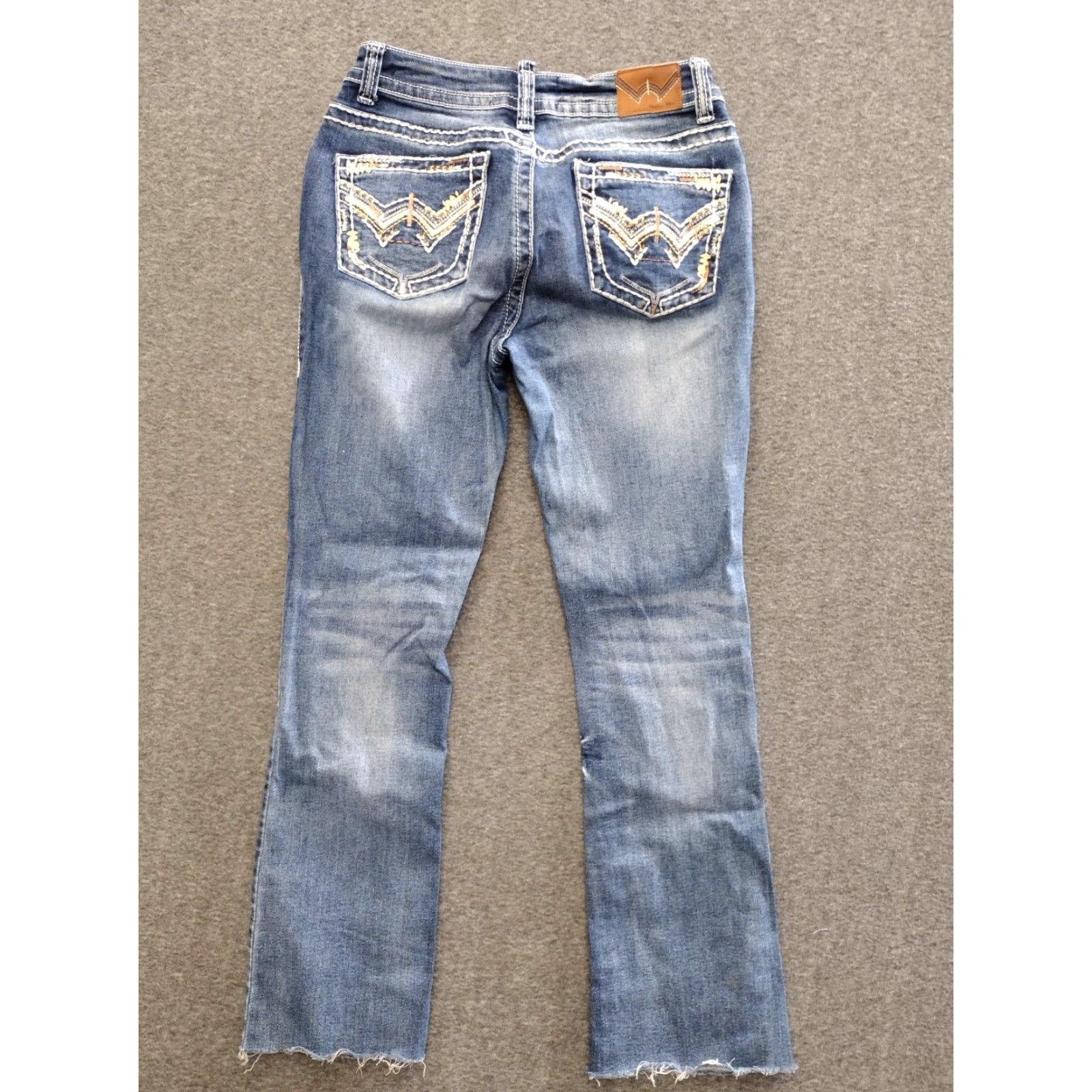 Denime Western Blue Women's Denim Classic Boot Cut Jeans Size 28 Rhinestones Size 28" / US 6 / IT 42 - 2 Thumbnail