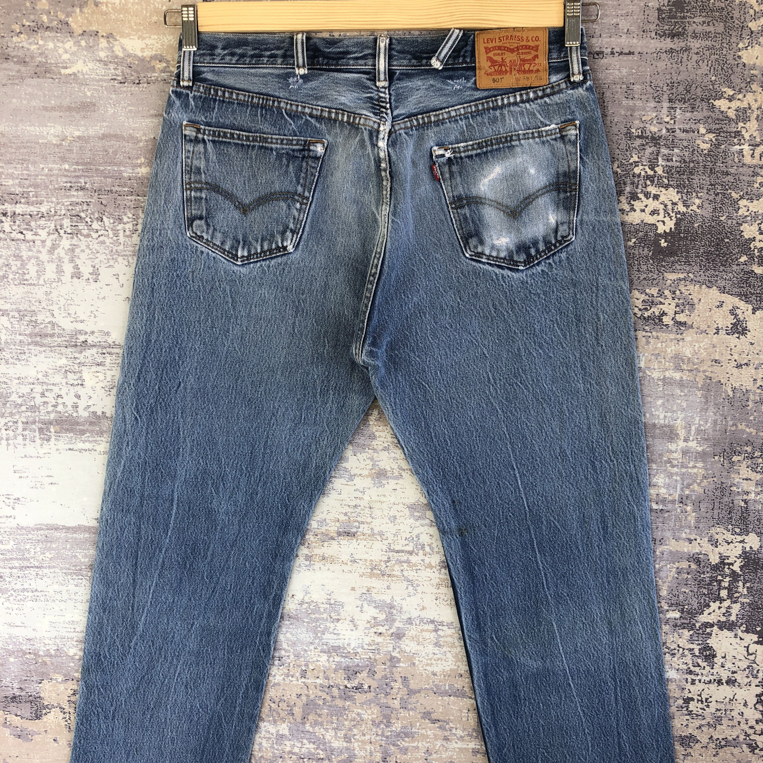 Levi's Vintage Distressed Levis 501 Blue Jeans Levi's Faded Denim Size US 34 / EU 50 - 4 Thumbnail