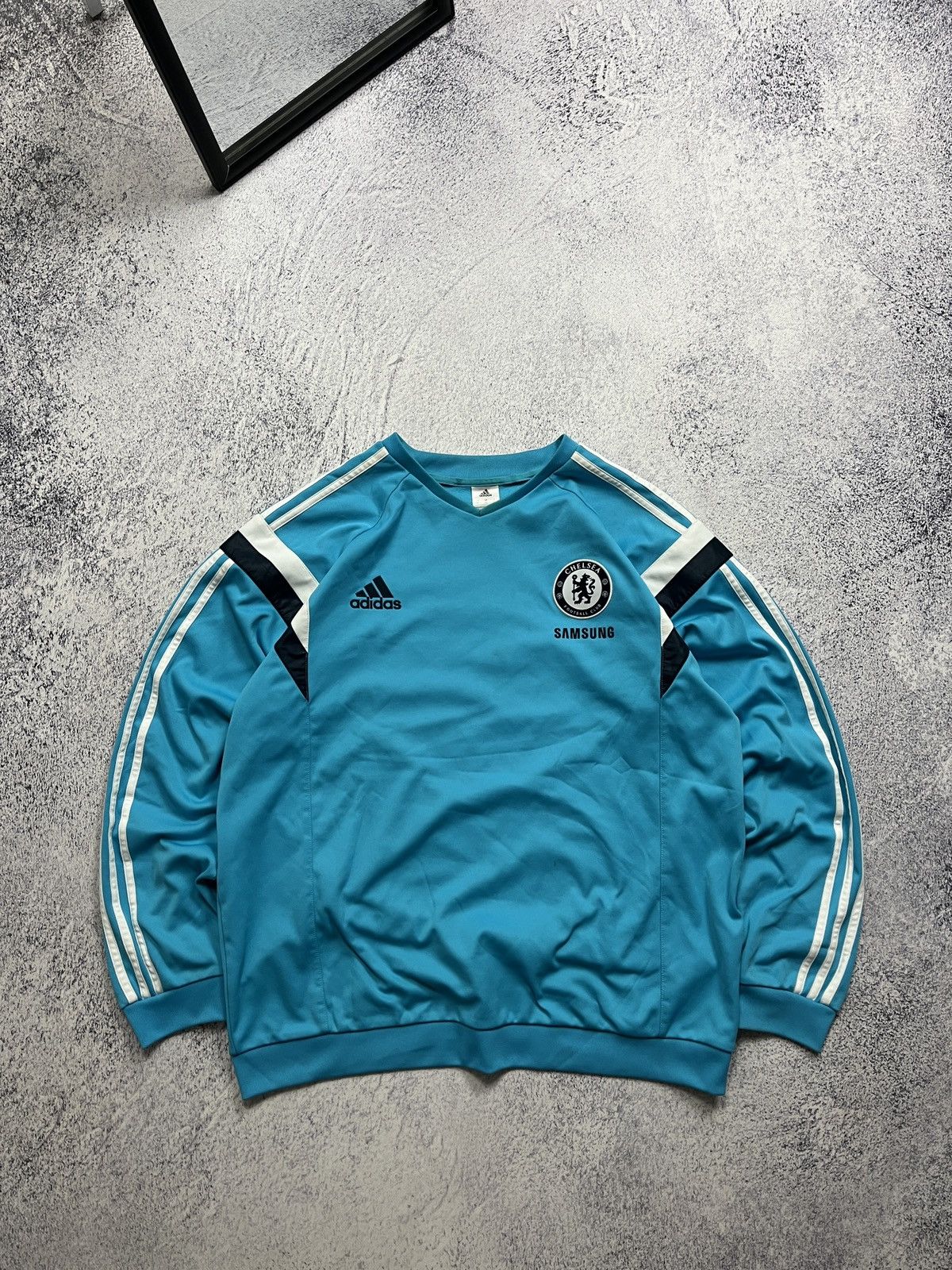 Adidas ⚽️ Adidas Chelsea 2014 Soccer Training Sweatshirt Football Size US XL / EU 56 / 4 - 1 Thumbnail