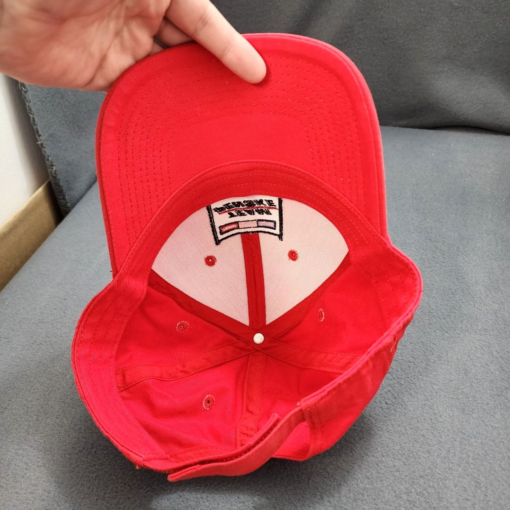 NASCAR Team Penske Hat Red Strapback Cap NASCAR Racing Adjustable Embroidered Logo Mens One Size Red Baseball Cap Size ONE SIZE - 3 Thumbnail