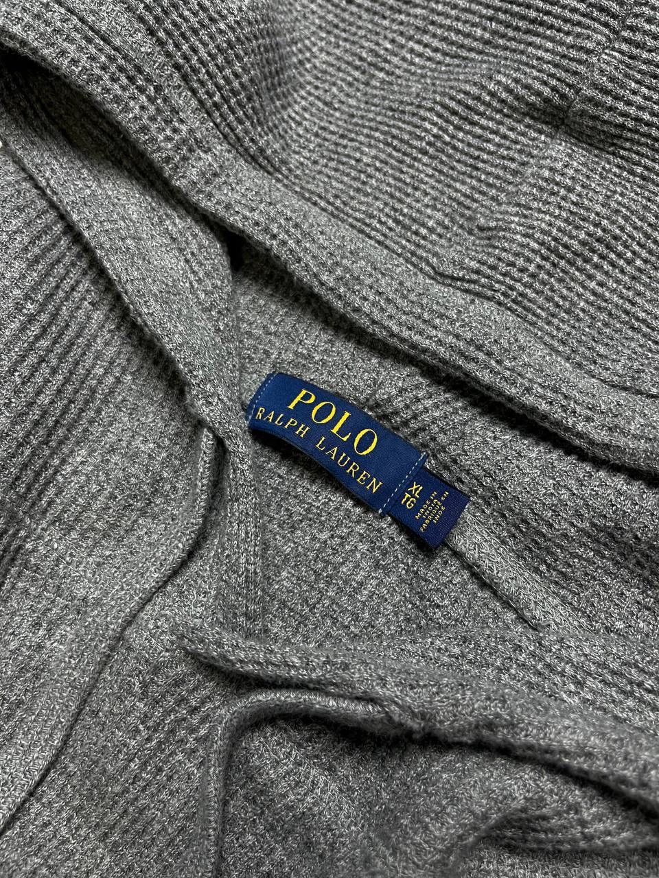 Polo Ralph Lauren × Vintage Vintage Polo Ralph Lauren Waffle Boxy Hoodie Y2K XL Size US XL / EU 56 / 4 - 4 Thumbnail