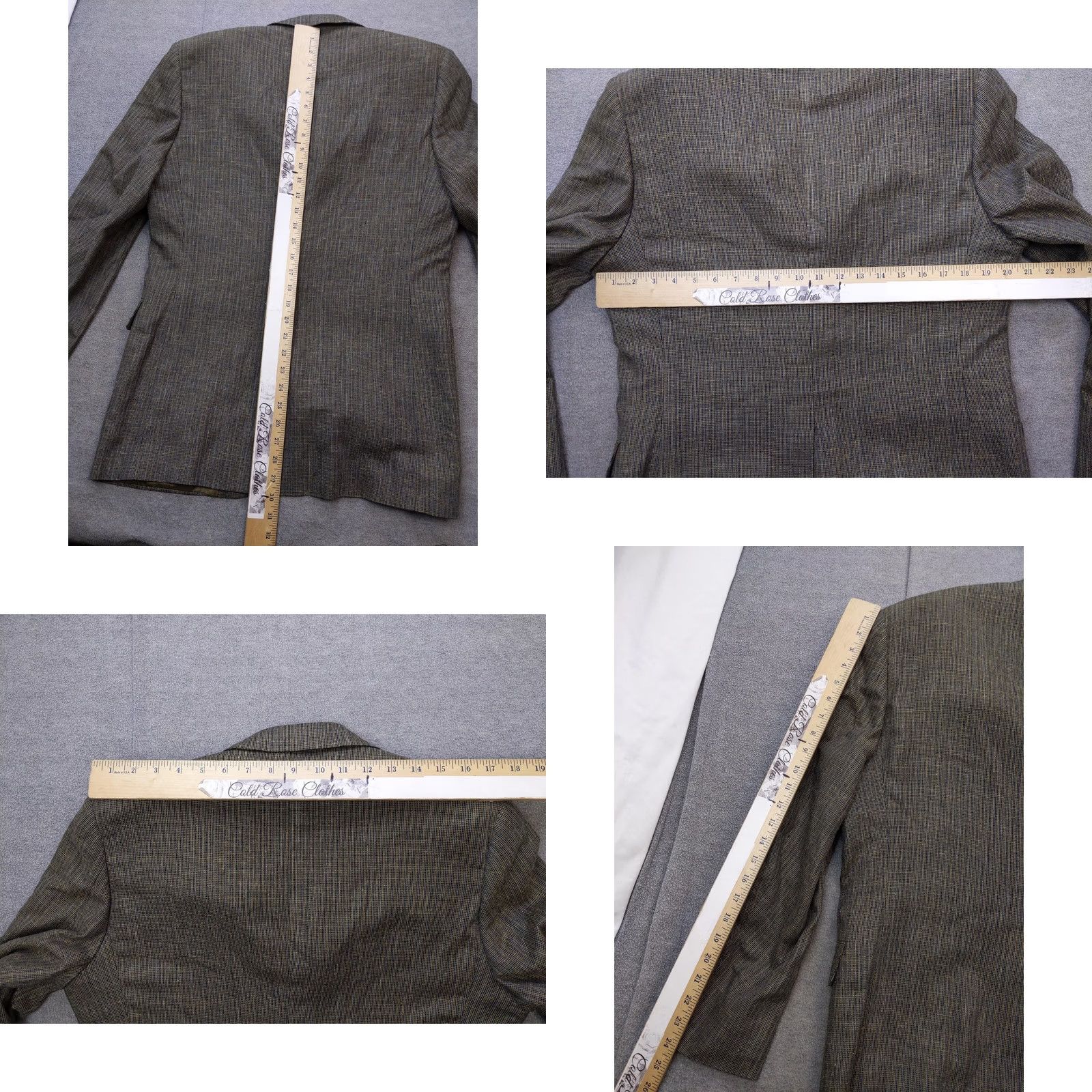 Vintage VINTAGE H. Oritsky Brown Check Tweed Sport Coat Mens 40 Regular Two-Button Notch Lapel Jacket USA 90s Blazer Coat Size 40R - 8 Thumbnail