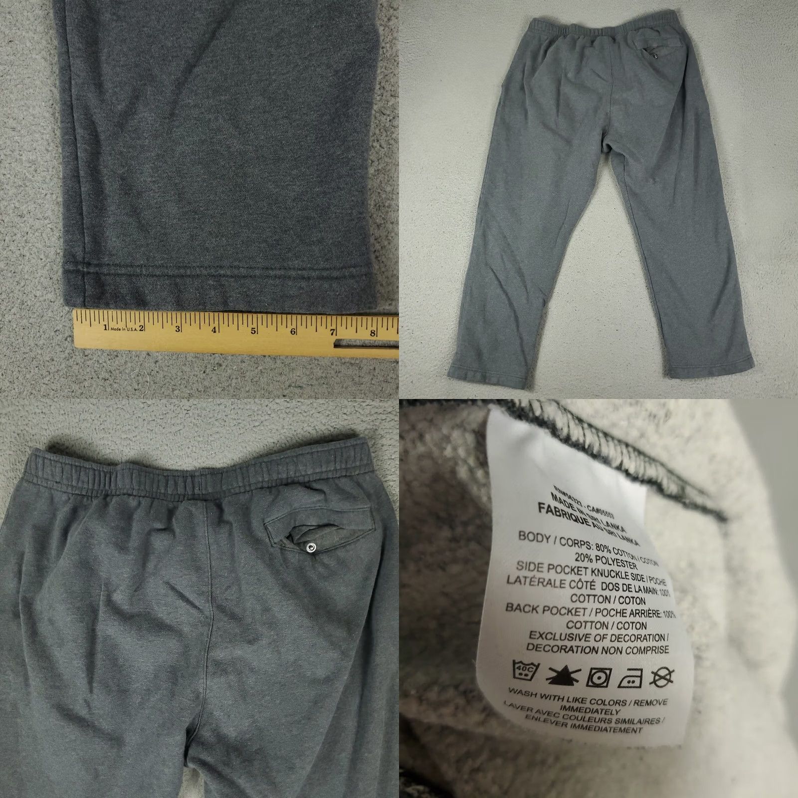 Nike Nike Pants Mens 2XL Gray Fleece Swoosh Joggers Sweatpants Regular Tapered Pockets Size US 39 - 8 Thumbnail