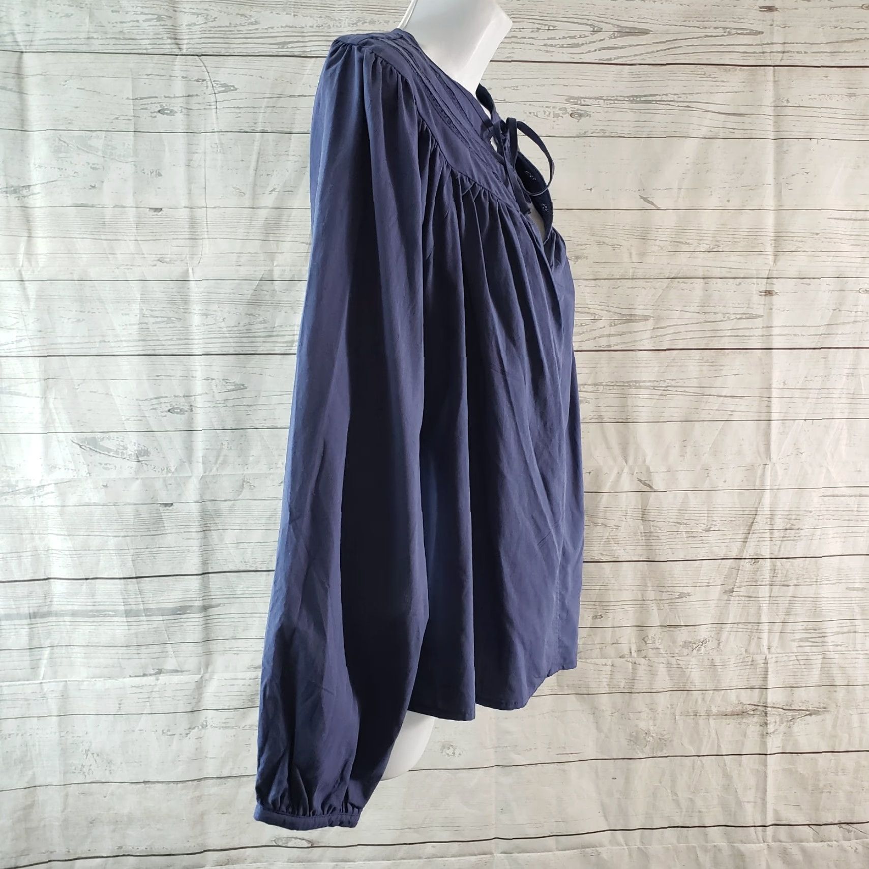 Vintage Universal Thread Womens Top XS Solid Blue Long Sleeve Cotton Blend Shirt Blouse Adults Ladies Womens Size XS / US 0-2 / IT 36-38 - 3 Thumbnail