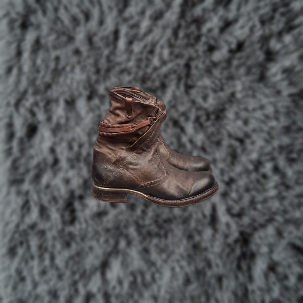 Vintage VINTAGE Airstep 98 Design Zipper Brown Leather Ankle Women Boots Size US 7 / IT 37 - 1 Thumbnail