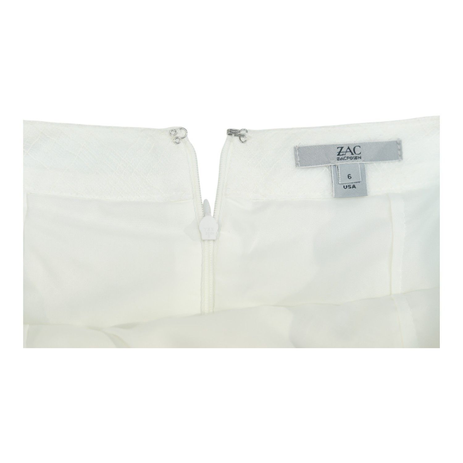 Zac Posen Zac Posen White Check Pattern Cotton Blend Skirt Size 28" / US 6 / IT 42 - 5 Thumbnail