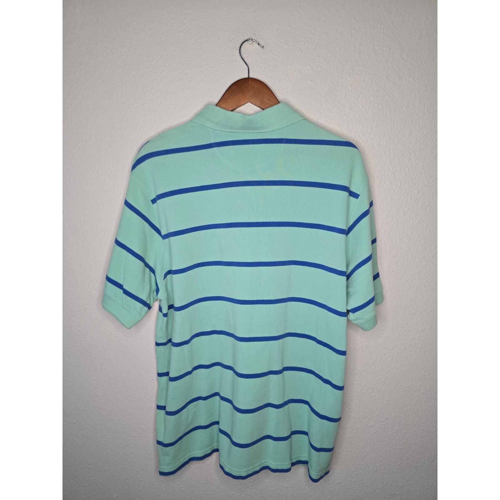 Chaps Chaps Polo Blue Striped Shirt Mens Teal Collared XL Size US XL / EU 56 / 4 - 7 Thumbnail