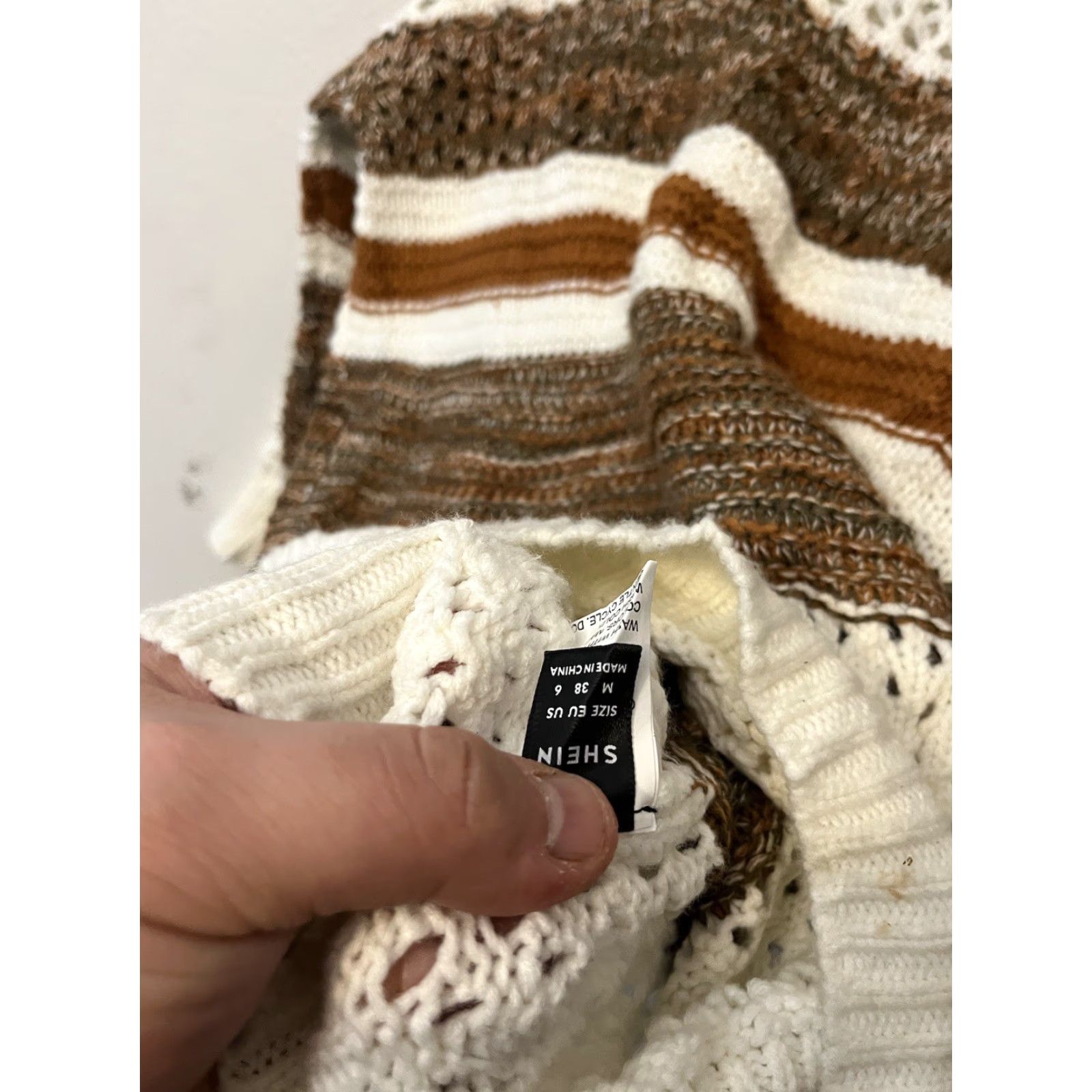 Shein Shein Sweater Women’s Size Medium Brown/Tan Cream Long Sleeve Knit Autumn Fall Size M / US 6-8 / IT 42-44 - 3 Thumbnail