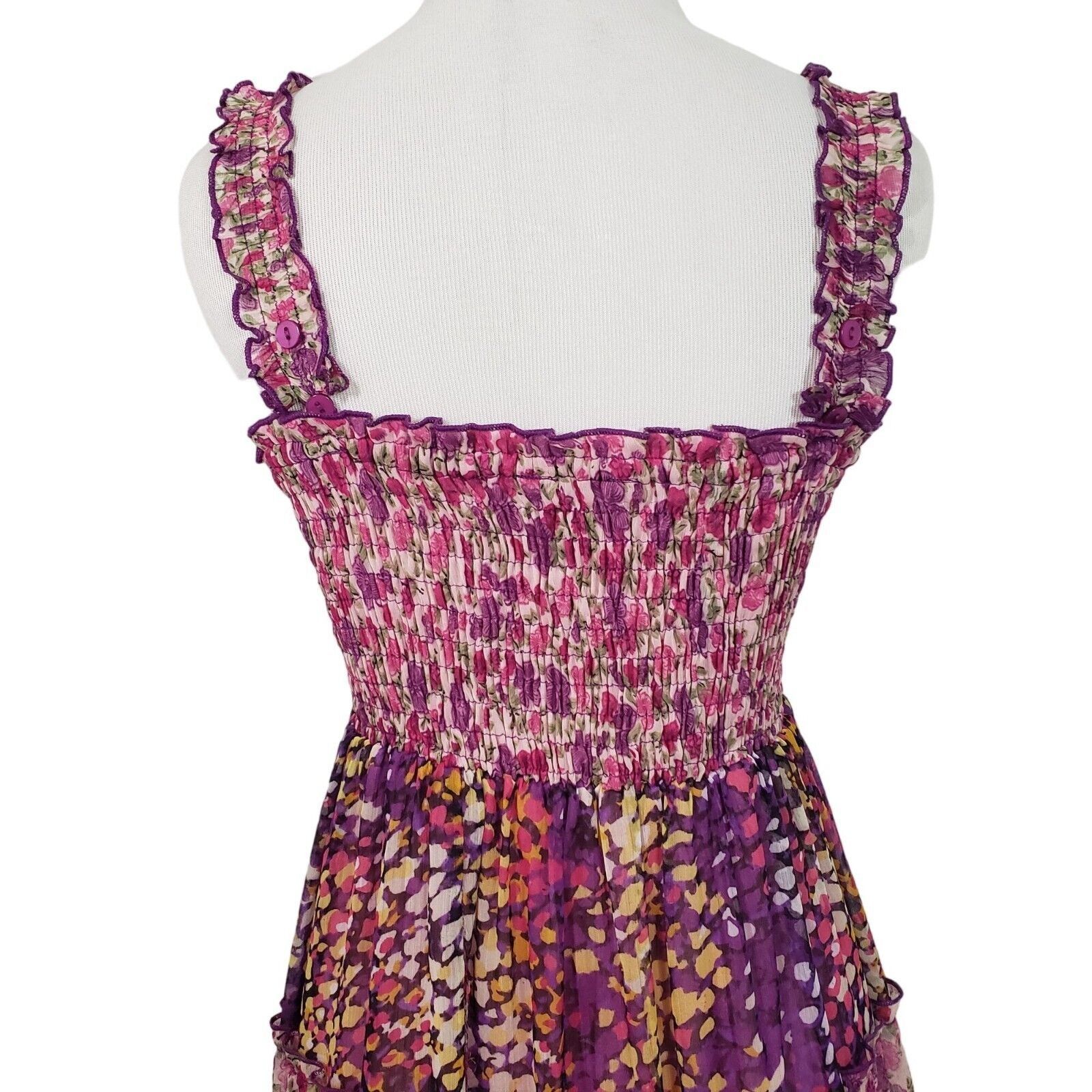 Designer Chaudry Floral Maxi Dress Womens Size Medium Tiered Boho Size M / US 6-8 / IT 42-44 - 10 Thumbnail