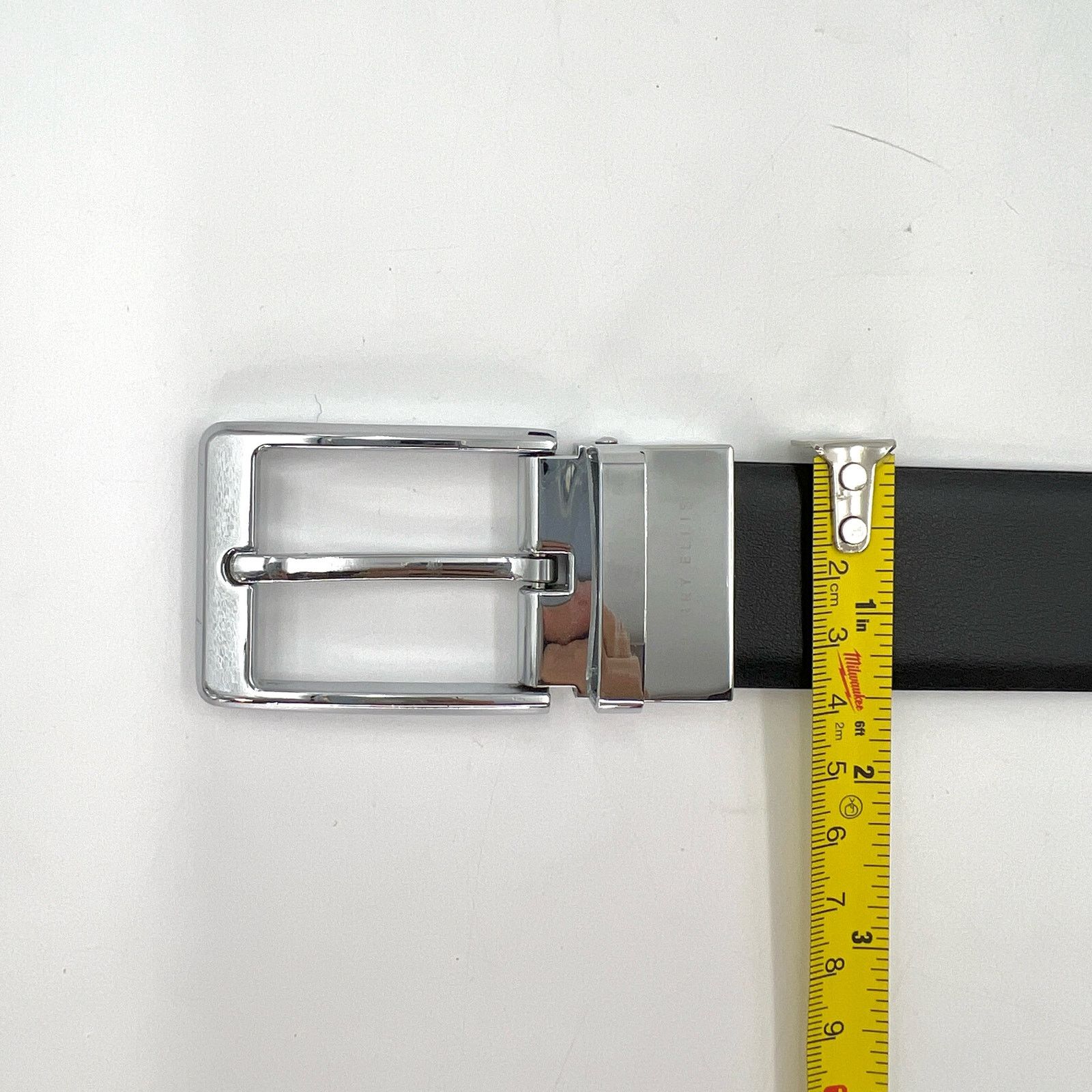 Perry Ellis Perry Ellis Reversible Buckle Leather Belt Black Brown 44 W Size 44 - 4 Thumbnail