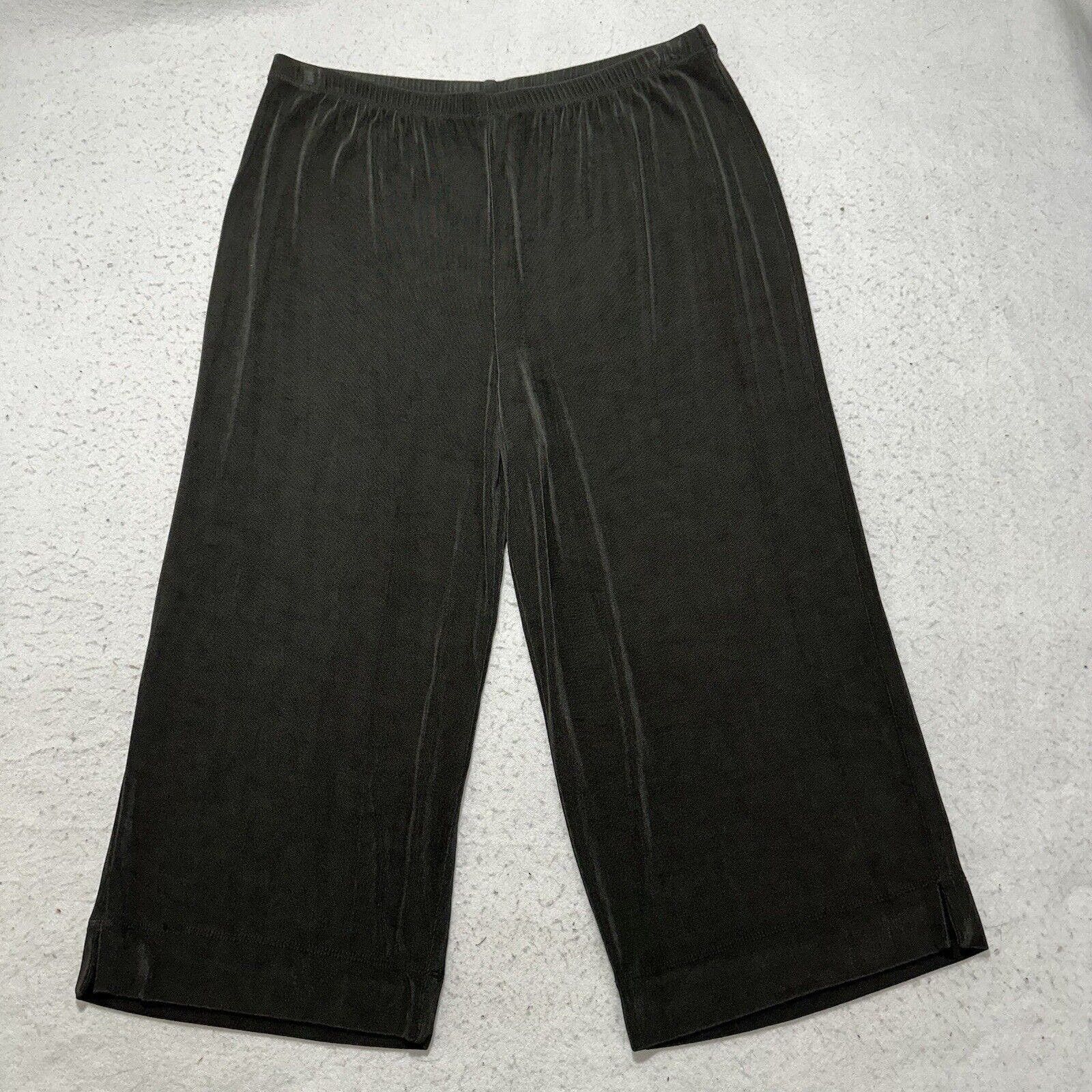 Chicos Chicos Travelers 2 Size Large Dark Brown Slinky Knit Pants