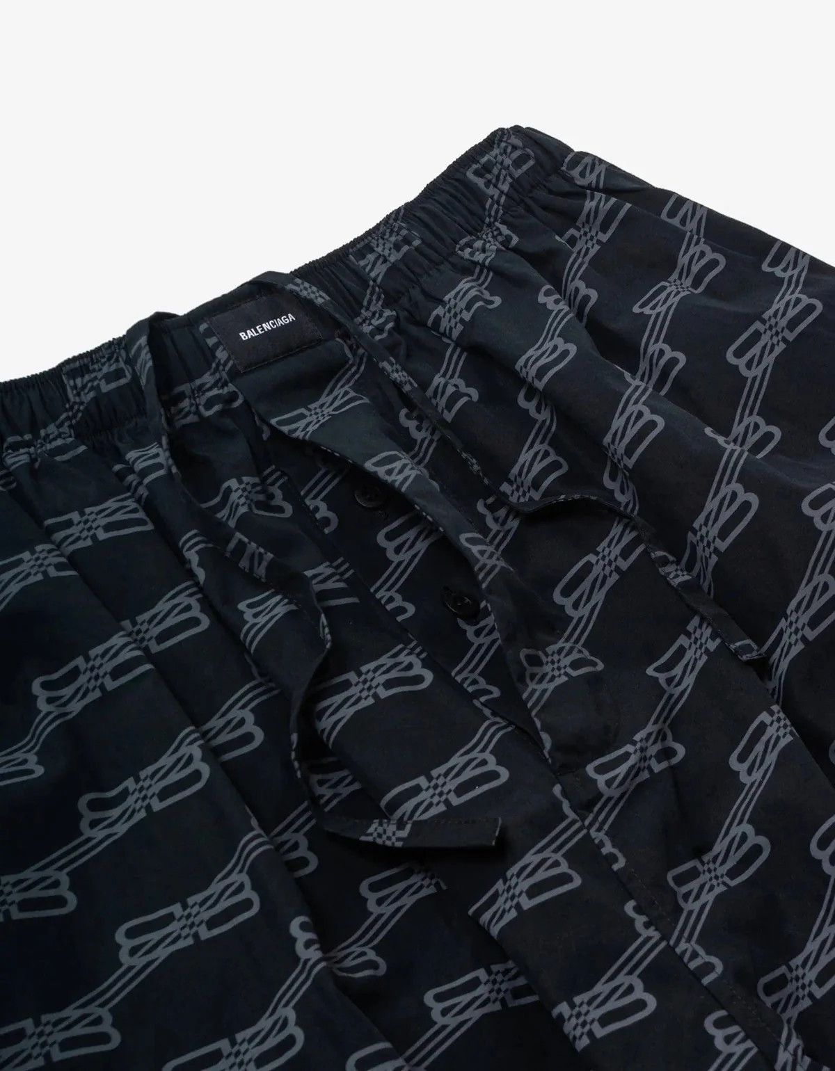 Balenciaga o1mt1gz0924 BB Monogram Pyjama Pants in Black/Grey Size US 34 / EU 50 - 4 Thumbnail