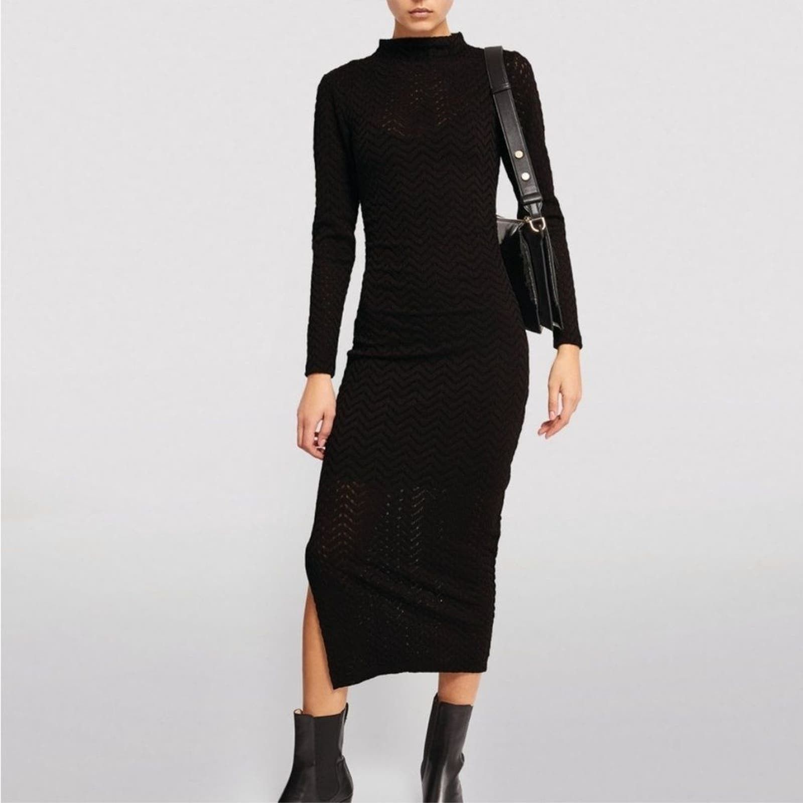 image of Allsaints All Saints Rae Lace Francesco Black Dress 184/036, Women's (Size Medium)