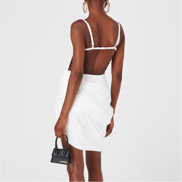 Jacquemus o1g2r1mq1024 Mini Dress in White Size XXS / US 00 / IT 34 - 5 Thumbnail
