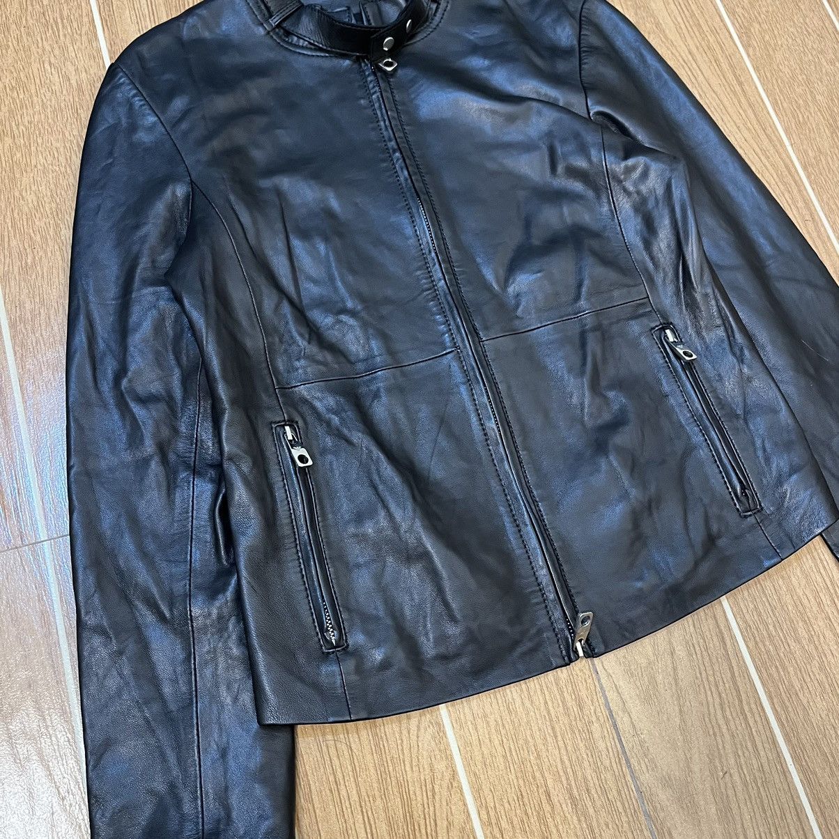 Emporio Armani Emporio Armani Women's Biker Leather Jacket Size XS / US 0-2 / IT 36-38 - 23 Thumbnail
