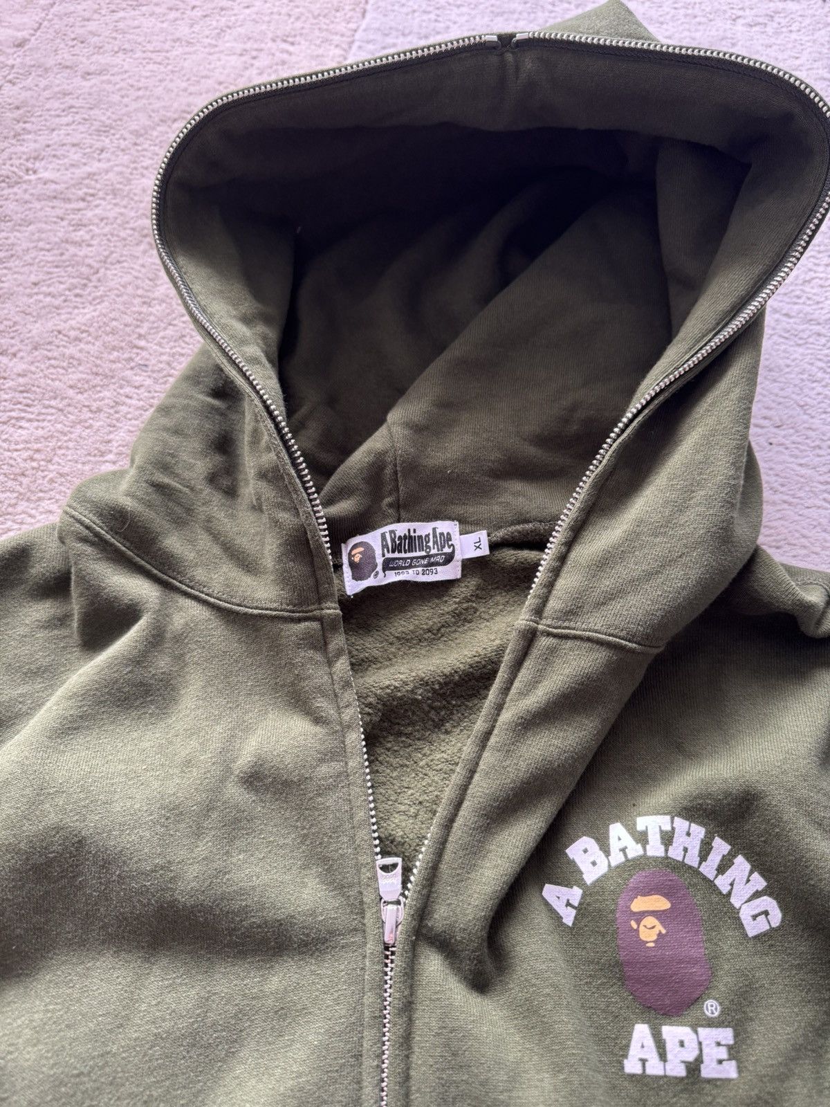 Bape College Logo Full Zip Hoodie Size US XL / EU 56 / 4 - 3 Thumbnail