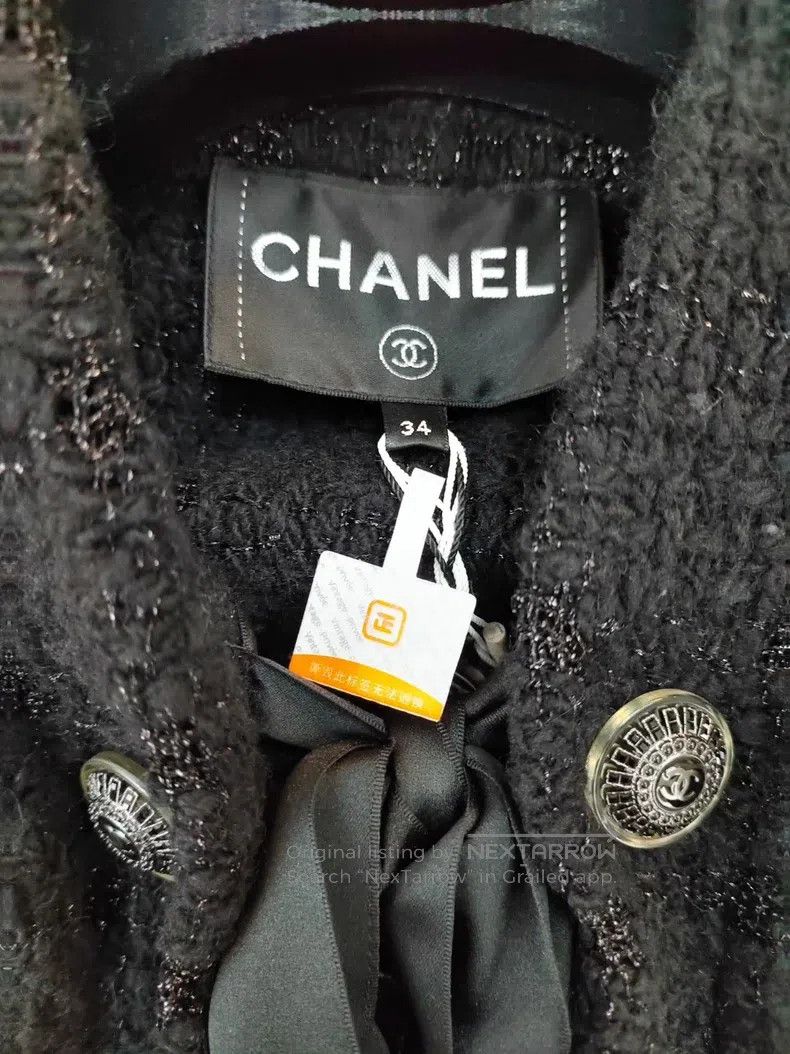 Chanel Chanel Black tweed cloak coat Size XXS / US 00 / IT 34 - 3 Thumbnail