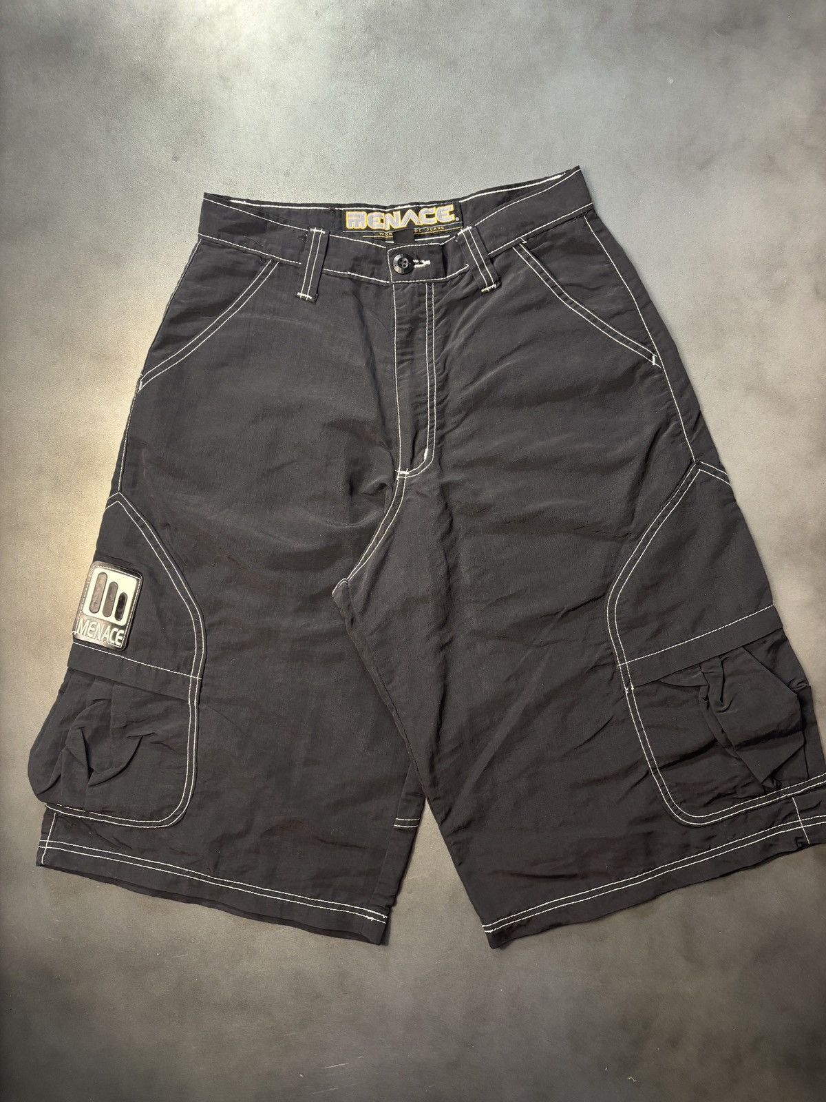 Menace × Vintage Vintage Menace Jeans Shorts 90s Nylon Raver Contrast Stitch Size US 28 / EU 44 - 21 Thumbnail