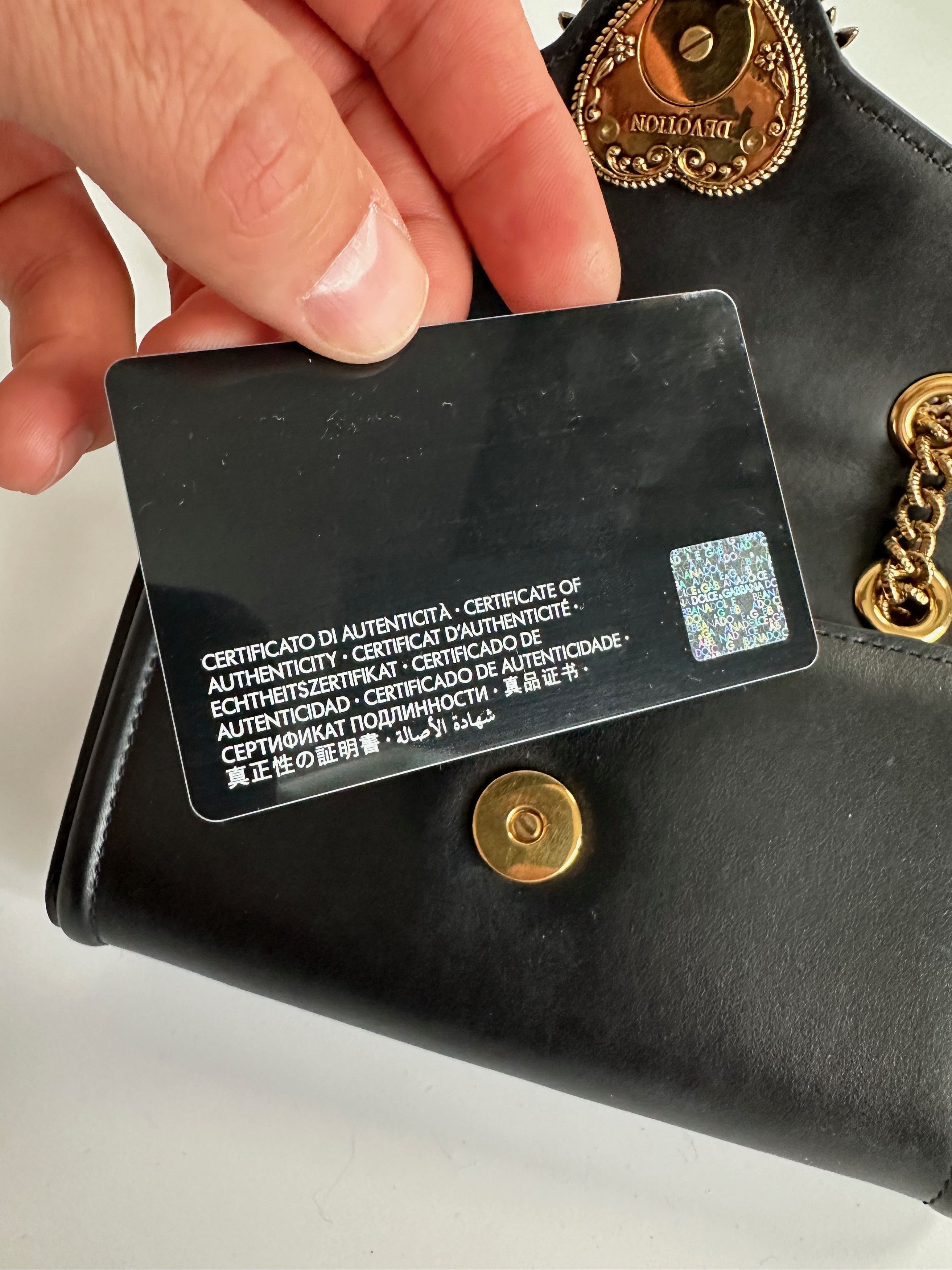 Dolce & Gabbana Dolce & Gabbana Devotion Mini Black Leather Bag Shoulder Size ONE SIZE - 8 Thumbnail
