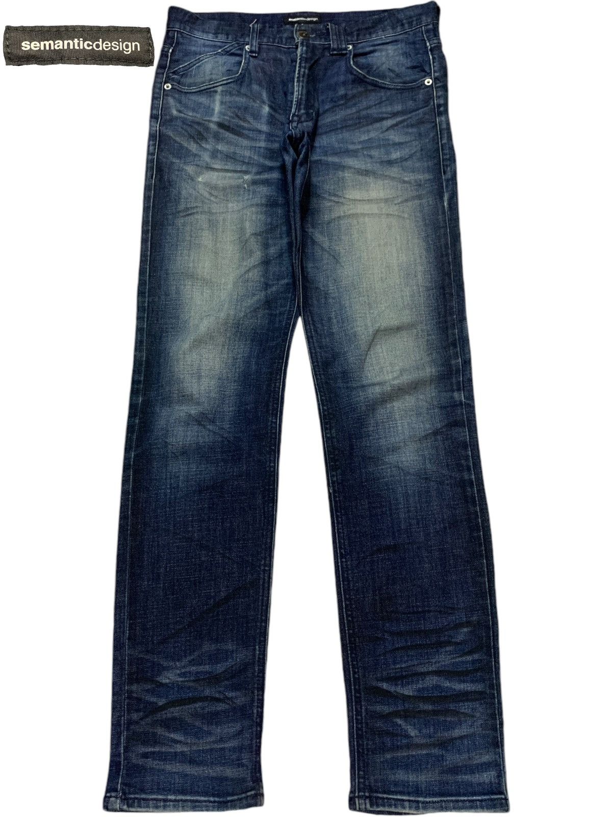 Japanese Brand × semanticdesign Vintage Japanese Semantic Design Indigo Mud Wash Jeans Size US 30 / EU 46 - 1 Thumbnail