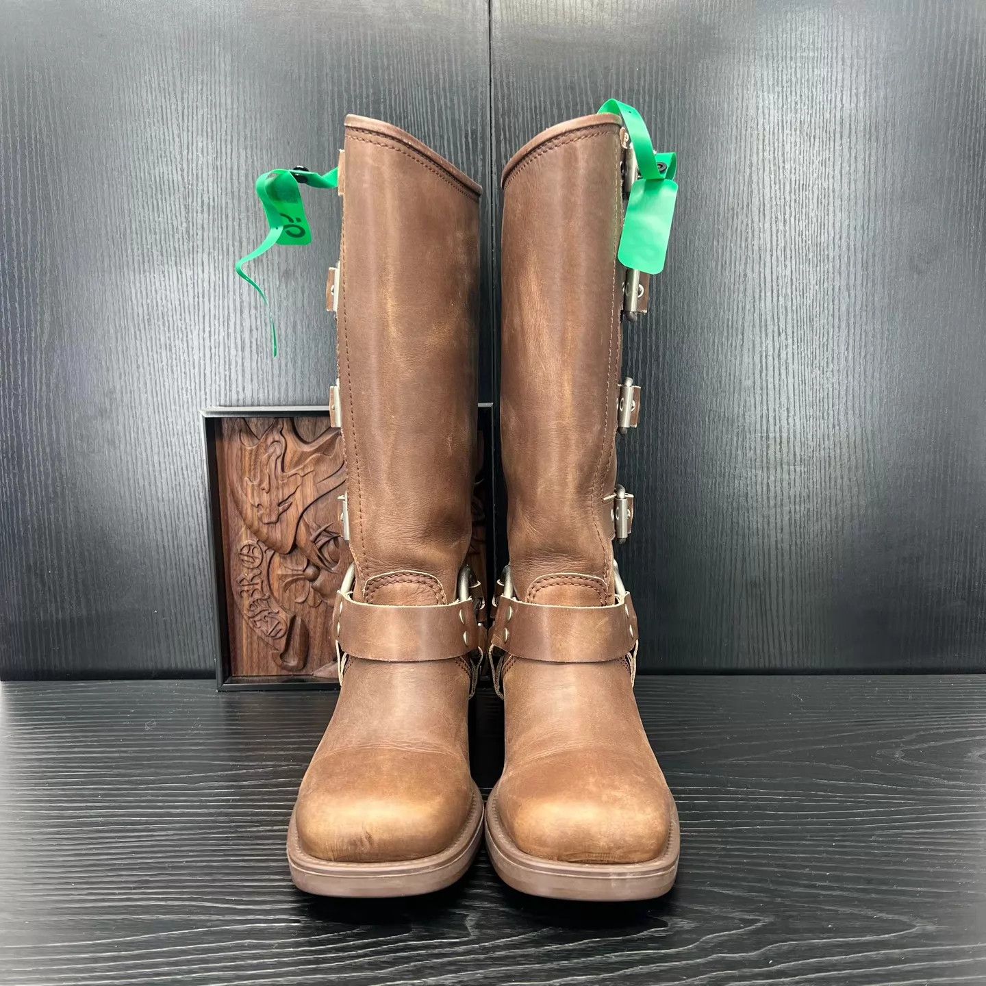 Miu Miu MIU brown leather metal buckle mid-calf boots 39.5 99 new Size US 9 / IT 39 - 6 Thumbnail