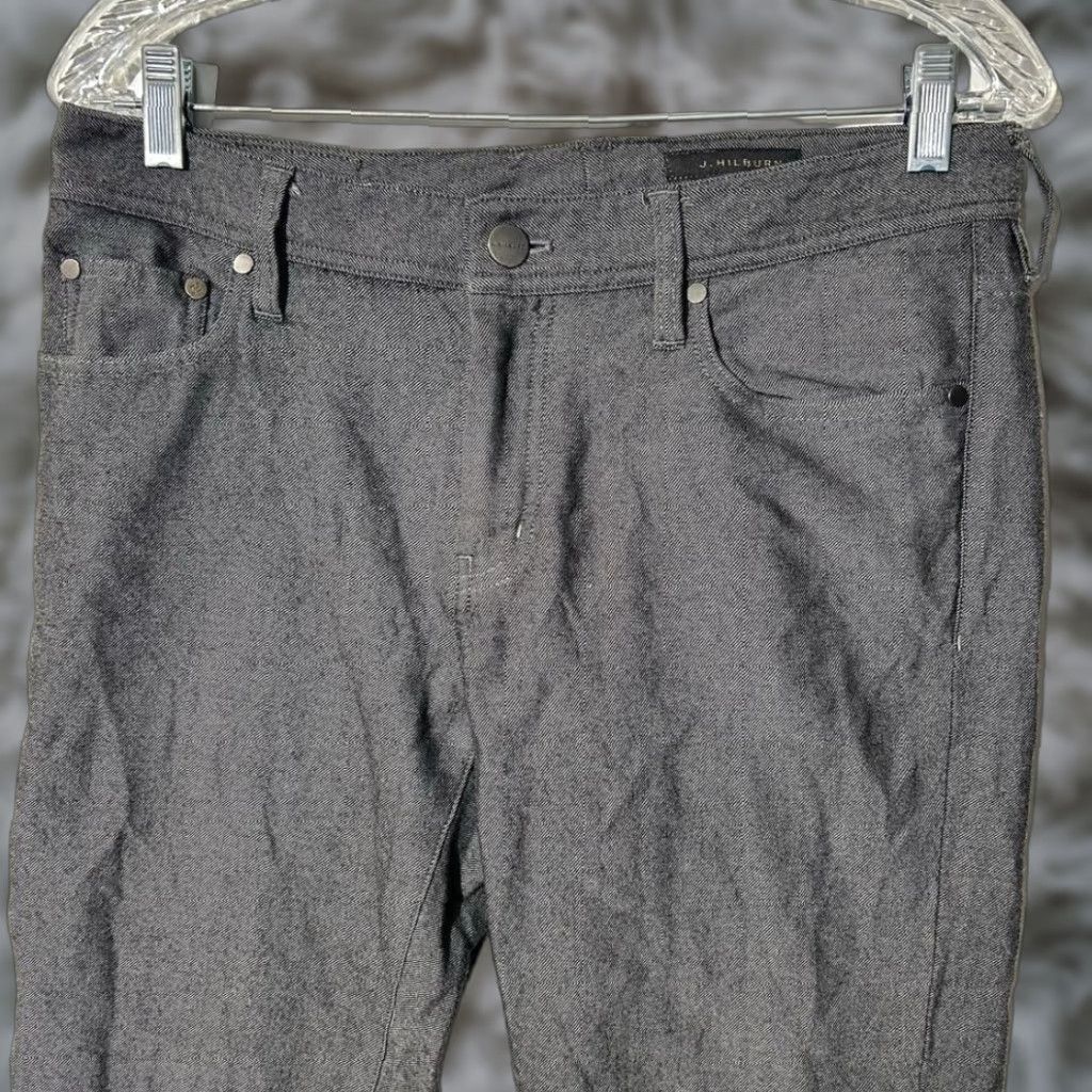 Vintage J. Hilburn Mens Gray 100% Wool 5-Pocket Straight Leg Pants Size 32x27 Size US 32 / EU 48 - 1 Thumbnail