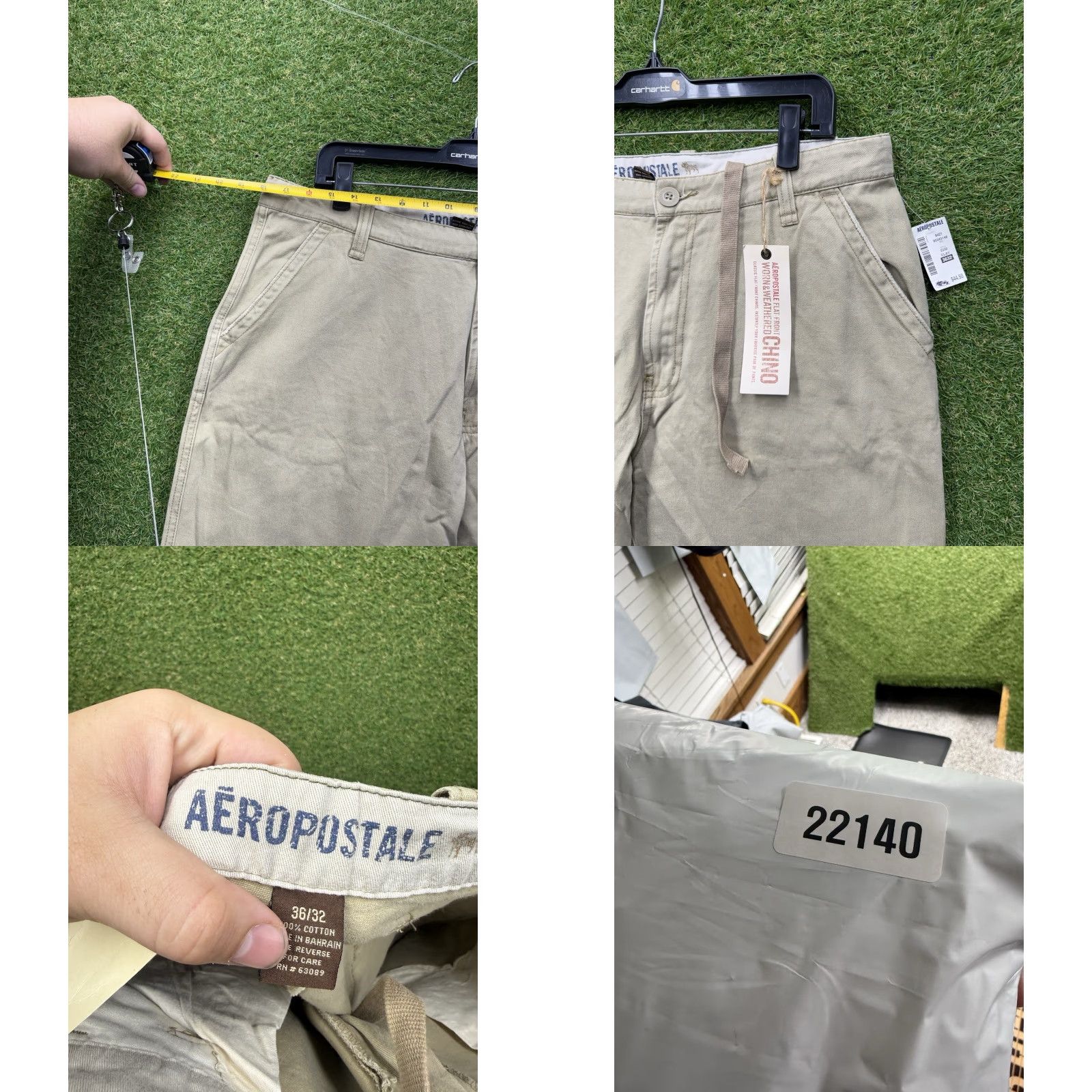 Vintage VINTAGE Aeropostale Chino Pants Mens 36x32 Tan Khaki NWT Cargo Pocket Straight Casual Beige Cotton Regular Pants Mens Size US 36 / EU 52 - 8 Thumbnail