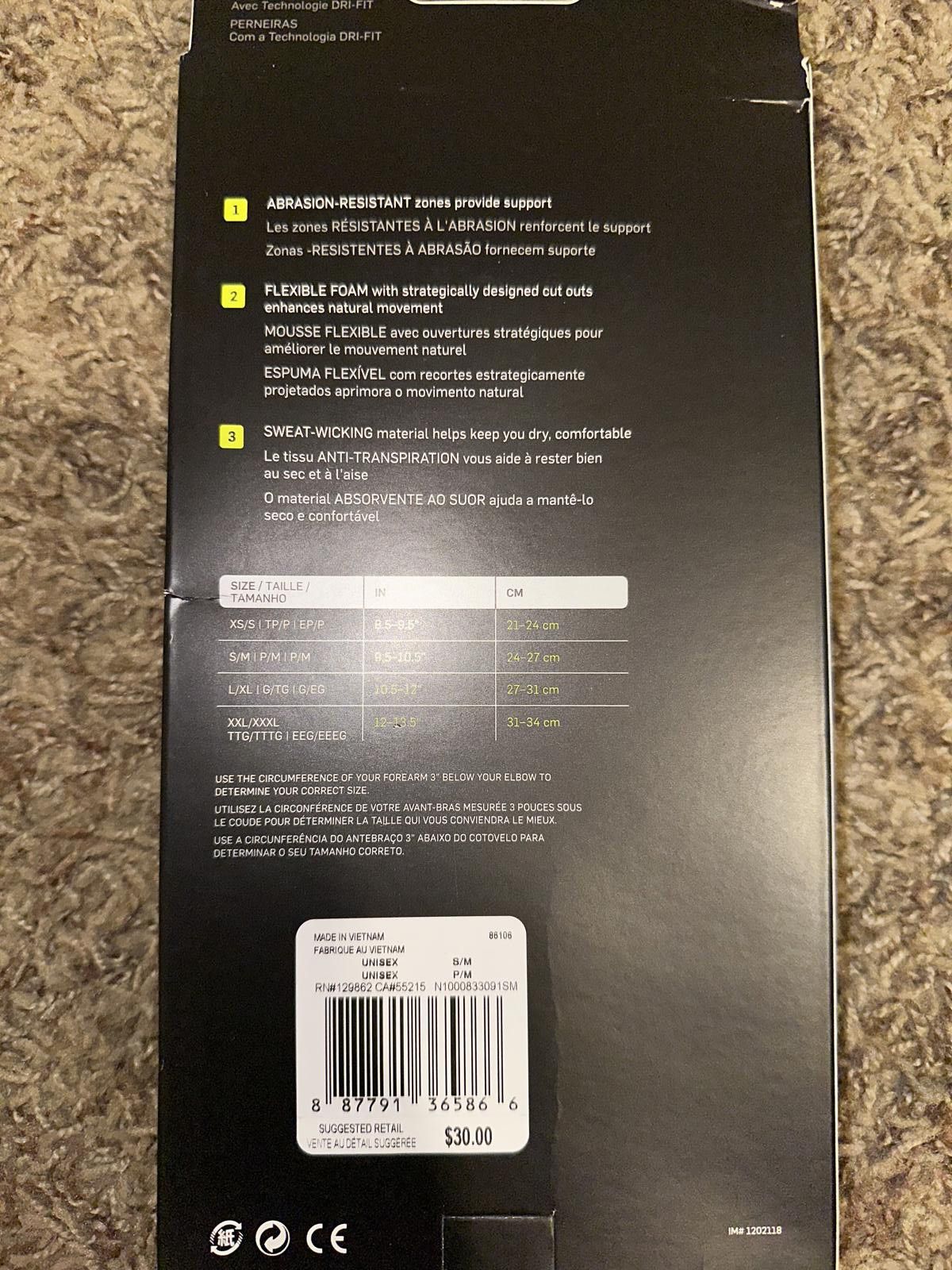 Nike Nike Pro Strong Forearm Shivers Sports Sleeve Black Size ONE SIZE - 3 Thumbnail