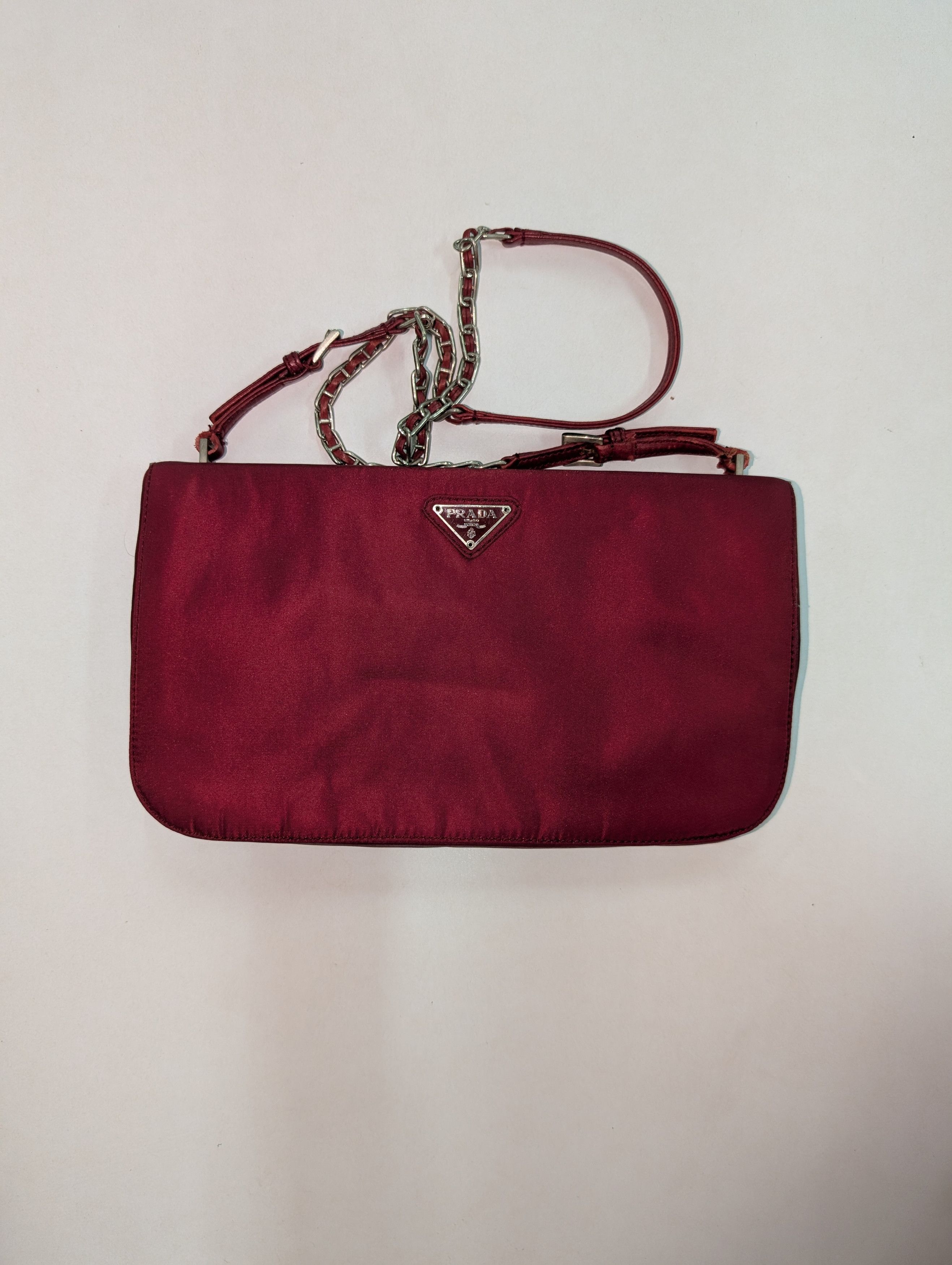 Prada Red Nylon Leather Shoulder Bag Size ONE SIZE - 1 Thumbnail