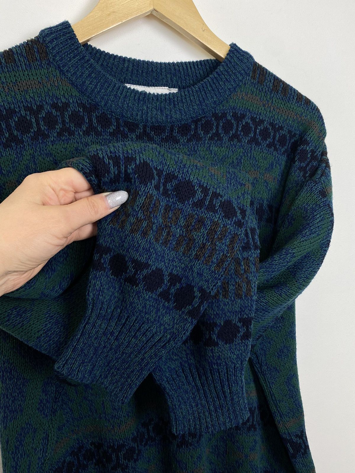 Gianfranco Ferre Vintage Gianfranco Ferre Knitwear For Men Sweater Green Blue Size US L / EU 52-54 / 3 - 3 Thumbnail