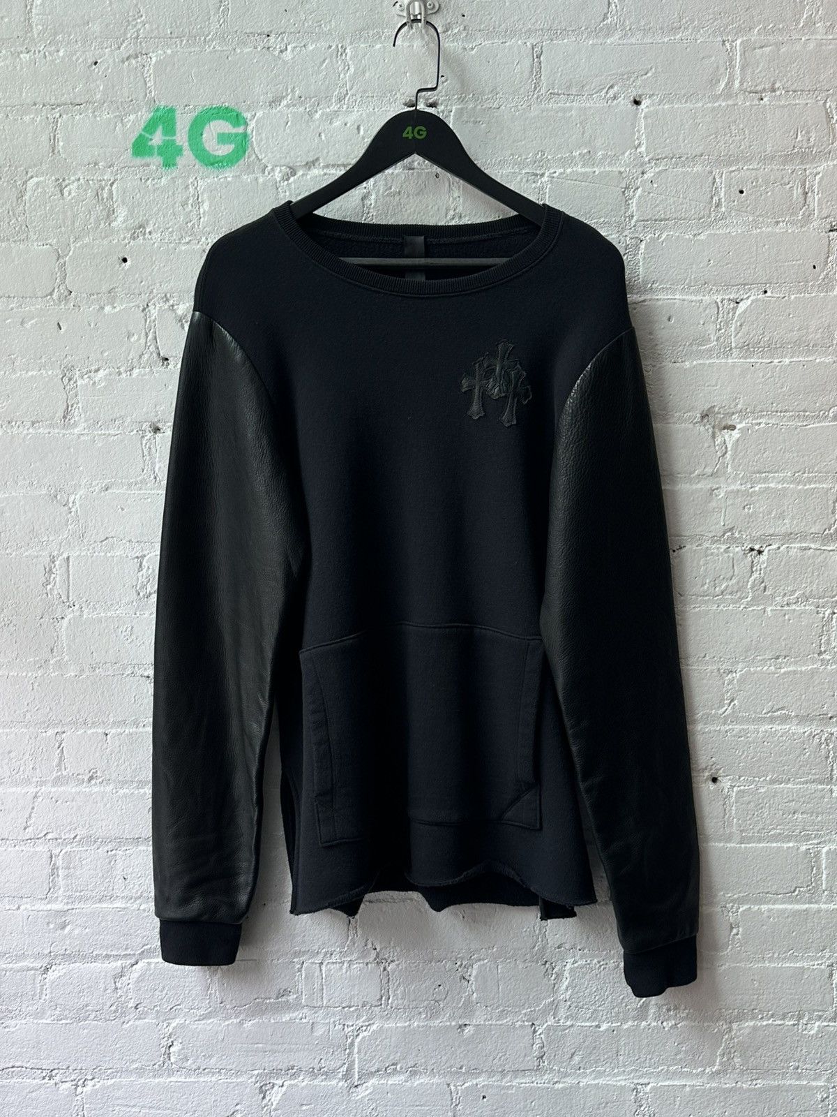 Chrome Hearts CHROME HEARTS LEATHER SLEEVE CREWNECK Size US L / EU 52-54 / 3 - 1 Thumbnail
