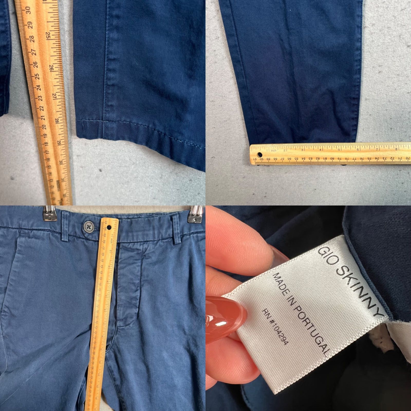 Unis Unis Pants Mens 32 Blue Gio Skinny Fit Cotton Chino Size US 32 / EU 48 - 8 Thumbnail