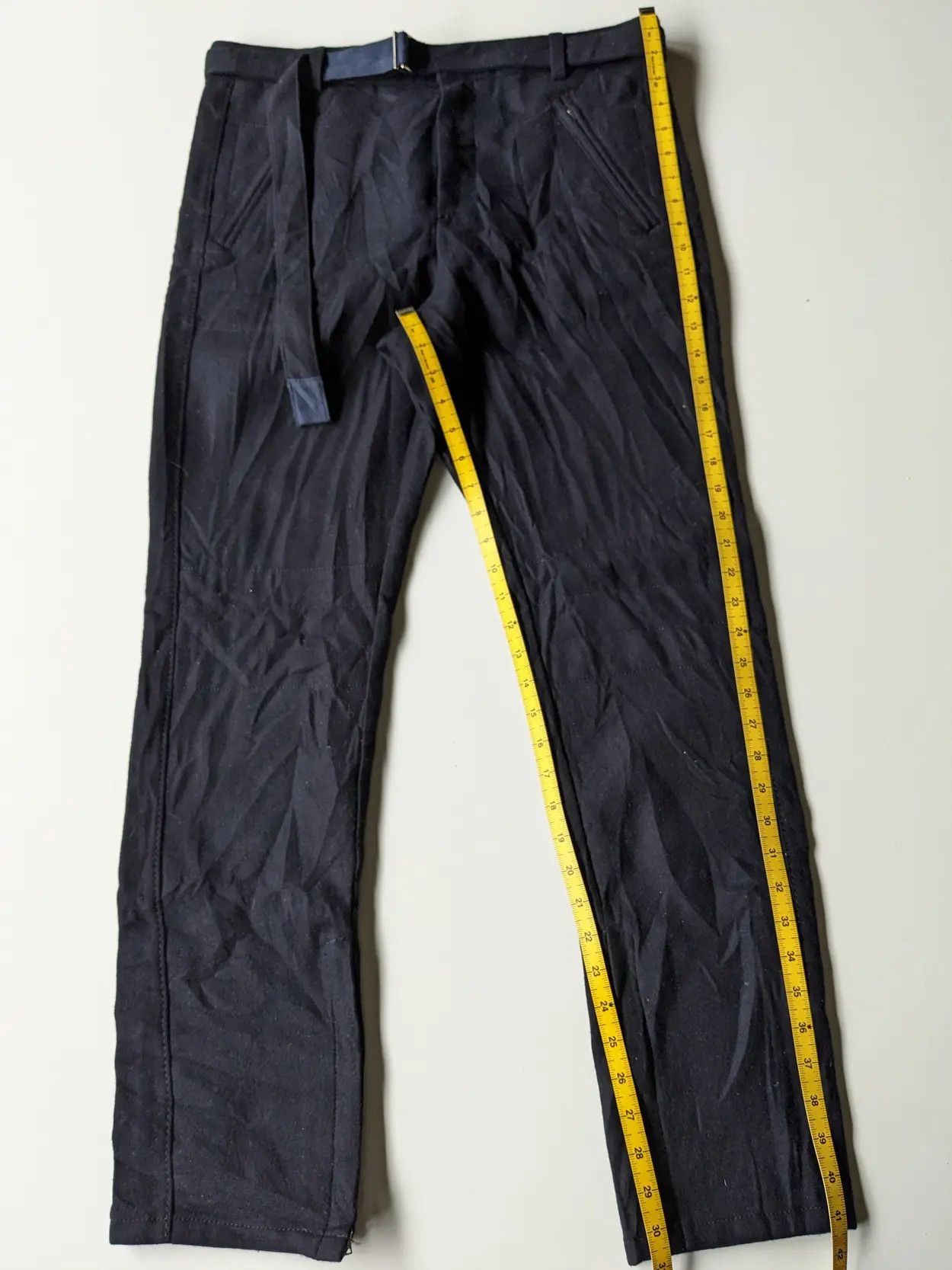 Sacai AW20 Runaway Sacai wool melton pant dark blue Size US 35 - 10 Thumbnail