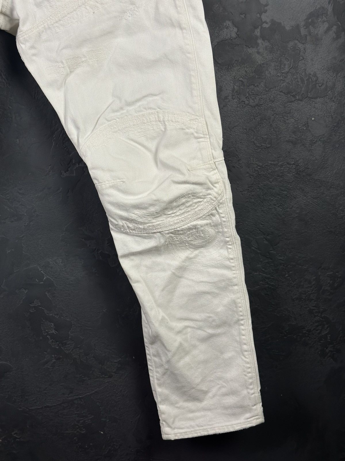 G-Star × Japanese Brand G-Star Raw Denim Biker White Pant Vintage Y2k Hype Rare Size US 30 / EU 46 - 8 Thumbnail