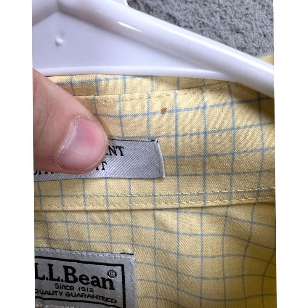 Vintage L.L. Bean Button-Down Shirt Mens Medium Tall Yellow Check Traditional Fit Size US M / EU 48-50 / 2 - 5 Thumbnail