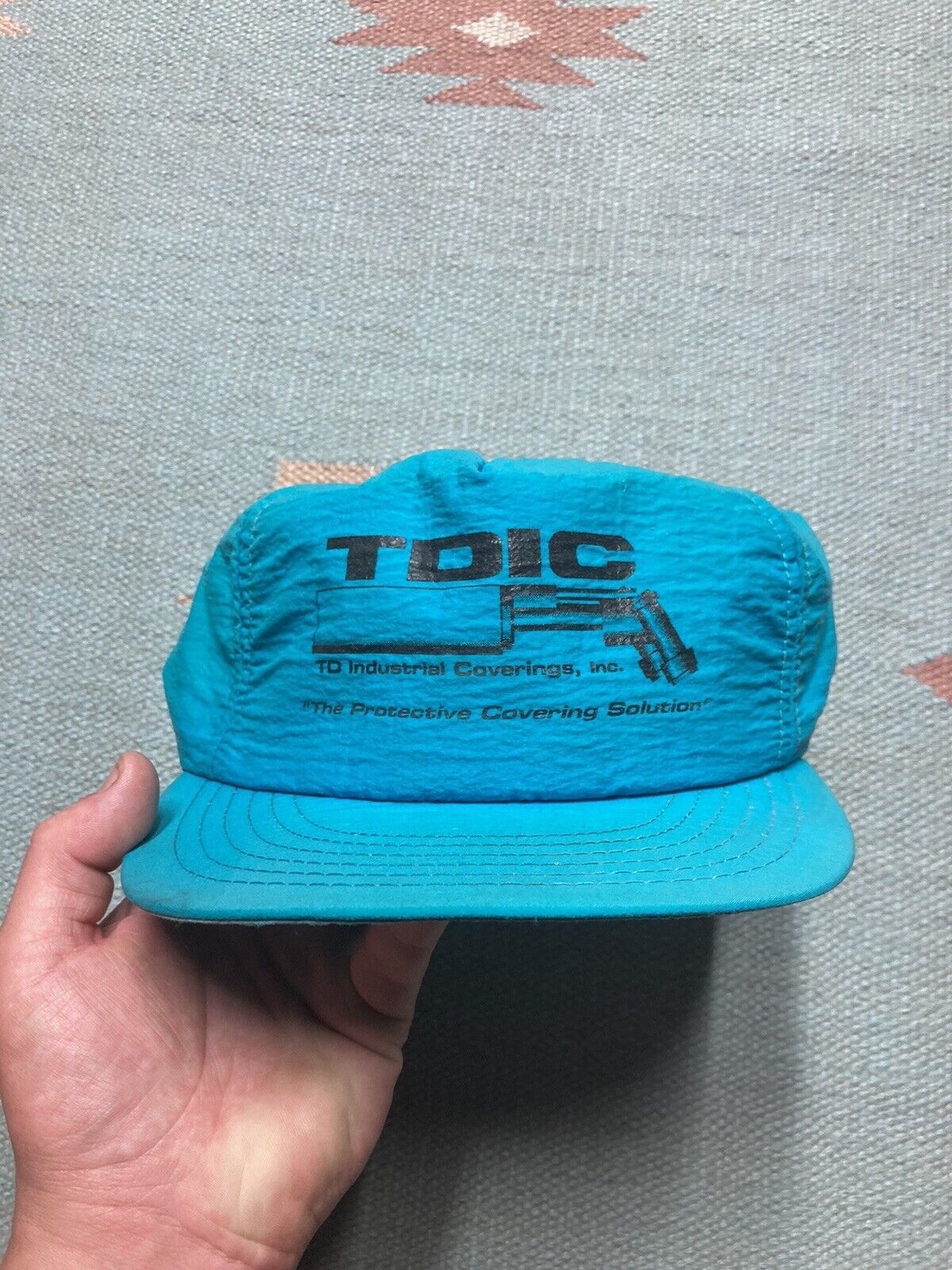 Vintage VTG strapback hat TD industrial coverings nylon lightweight Size ONE SIZE - 2 Thumbnail