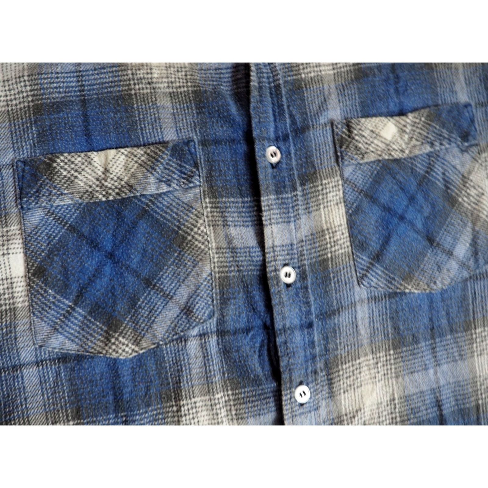 Vintage VINTAGE Woodland Plaid Button-Up Shirt Mens L Blue 90s 80s Cotton Flannel Pocket Size US L / EU 52-54 / 3 - 7 Thumbnail