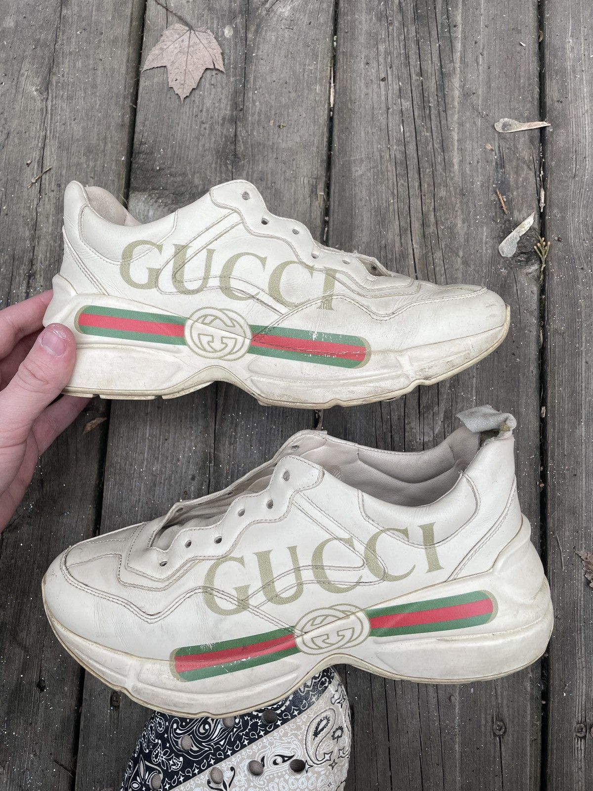 Gucci Gucci white and gray sneakers size 37 Size US 7 / IT 37 - 1 Thumbnail