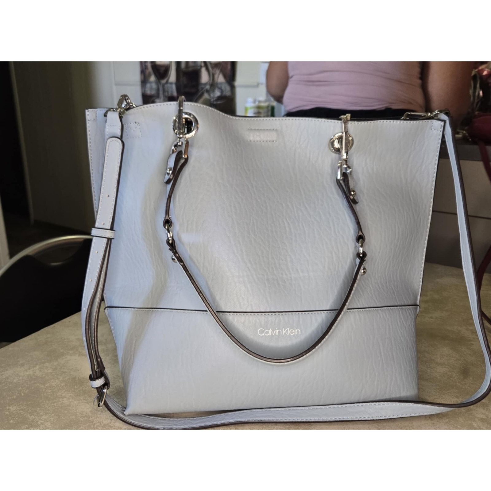 Calvin Klein Calvin Klein blue reversable leather tote matching pouch Size ONE SIZE - 6 Thumbnail