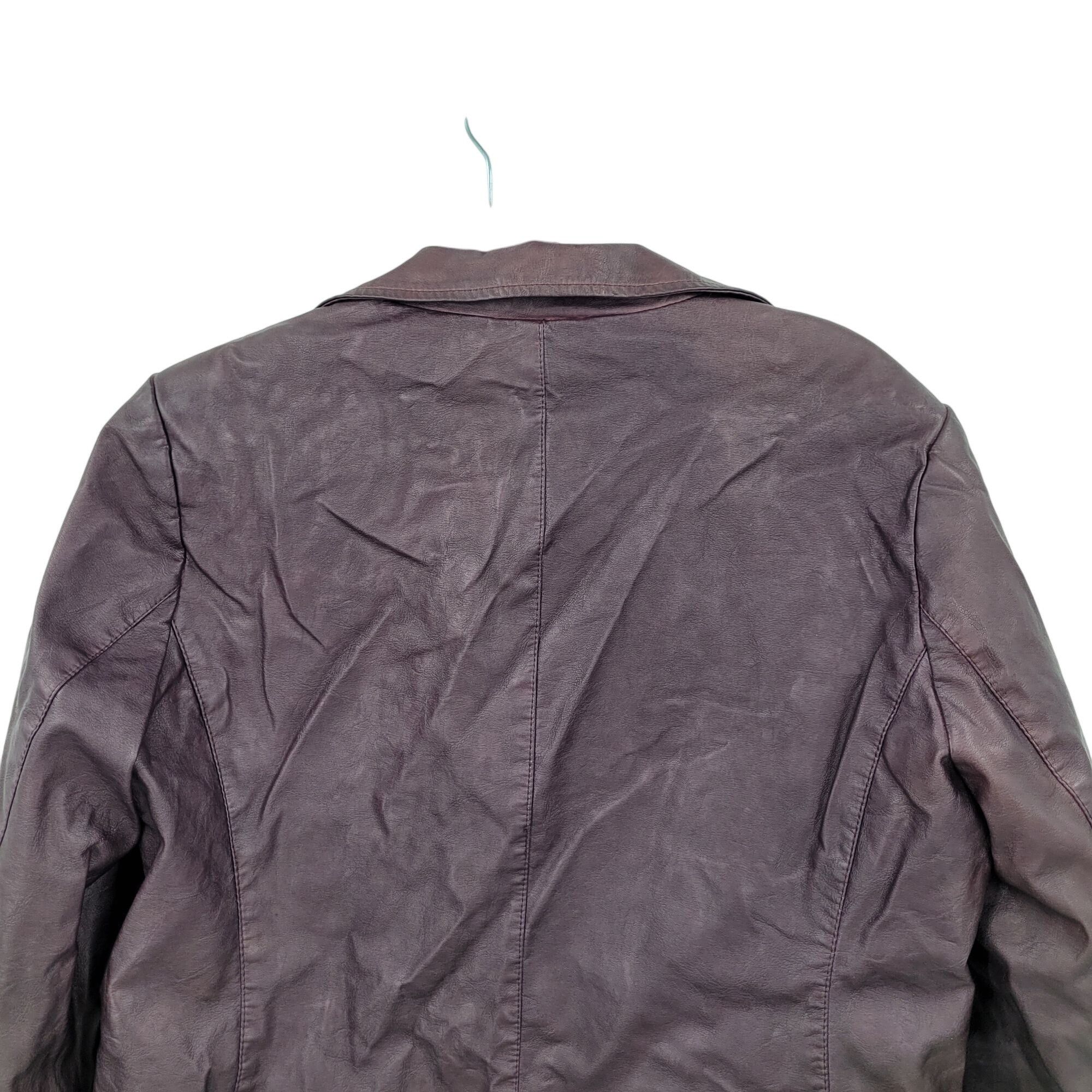 Other Womens Oxblood Vegan Faux Leather Jacket Sz L Eggplant Purpl Size L / US 10 / IT 46 - 8 Thumbnail