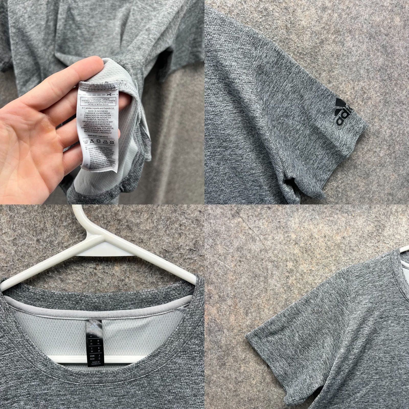Adidas VINTAGE Adidas Shirt Mens Medium Gray Heather Short Sleeve Athletic Jersey Trefoil Size US M / EU 48-50 / 2 - 8 Thumbnail