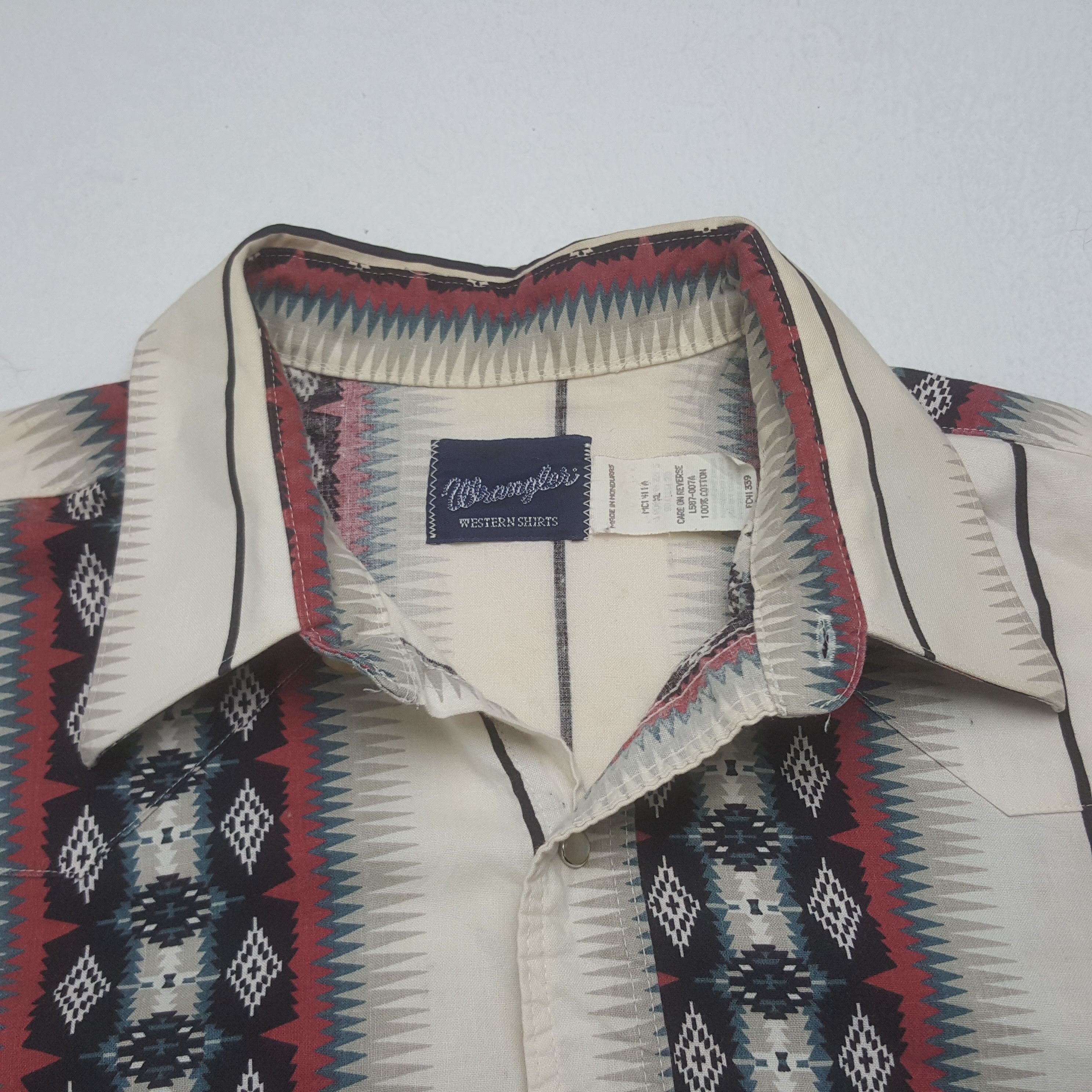 Vintage × Wrangler Vintage Wrangler Japanese Button Up Shirt Size US XL / EU 56 / 4 - 4 Thumbnail