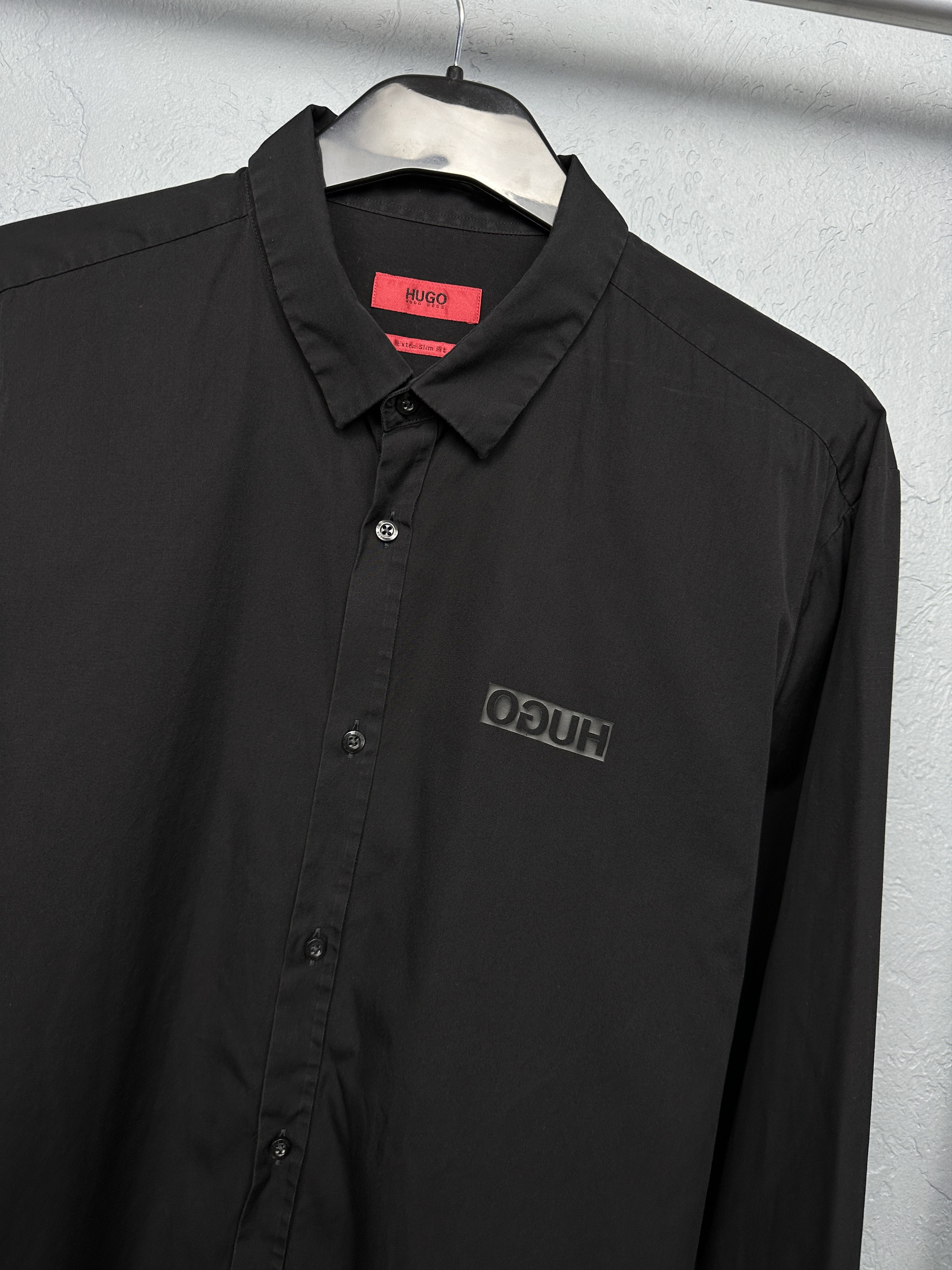 Hugo Boss Hugo Boss Mens Long Sleeve Black Shirt Slim Fit Size US L / EU 52-54 / 3 - 2 Thumbnail