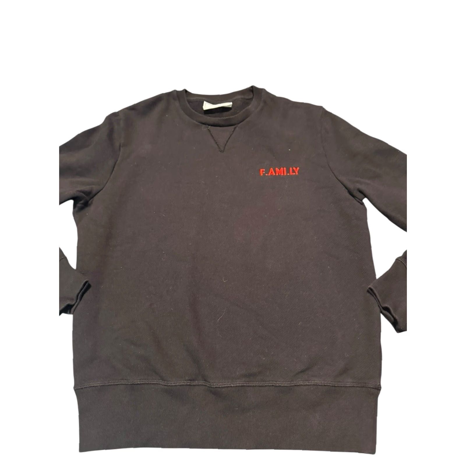 Vintage AMI PARIS F.AMI.LY Black Sweatshirt Knit Crewneck Wool? cotton? (uses original words) Size M / US 6-8 / IT 42-44 - 2 Thumbnail
