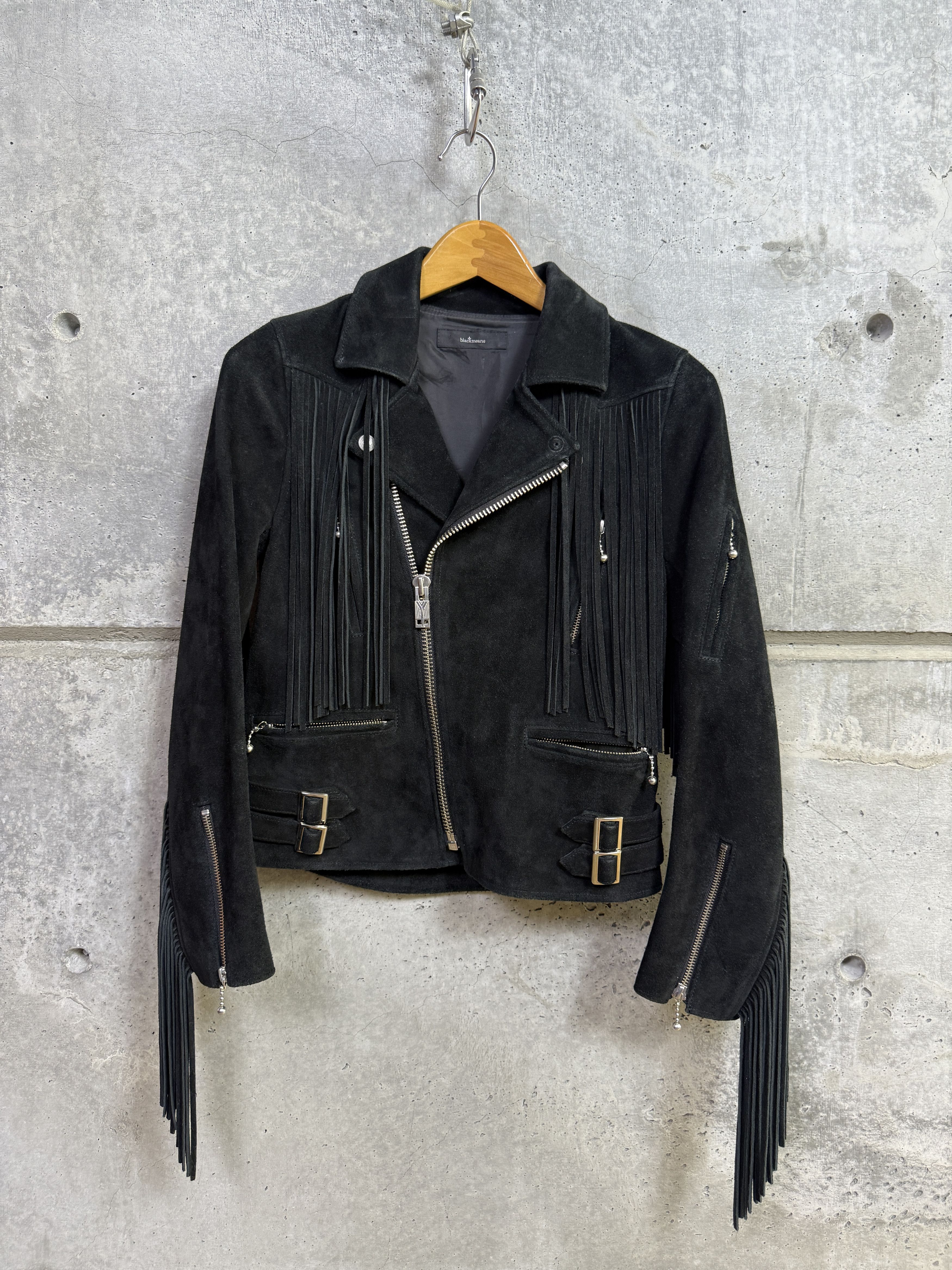 Blackmeans Blackmeans Fringe Suede Riders Jacket Size US S / EU 44-46 / 1 - 1 Thumbnail