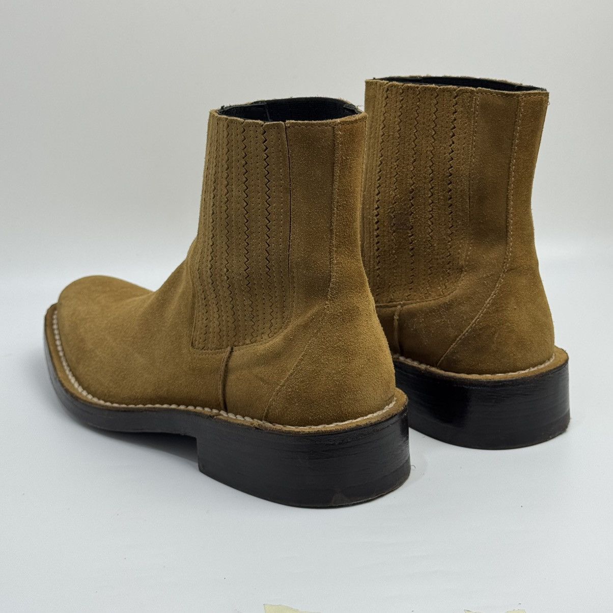 Kenzo Kenzo Kolorado Square Moc Toe Chelsea Boots - Tan Suede Size US 9 / EU 42 - 5 Thumbnail