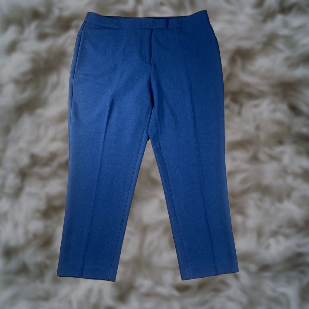 Anne Klein VINTAGE Ann Klein FrontZip Stretch Capri Crop Pants Womens Size 12 Navy Blue NWT Size 34" / US 12 / IT 48 - 1 Thumbnail