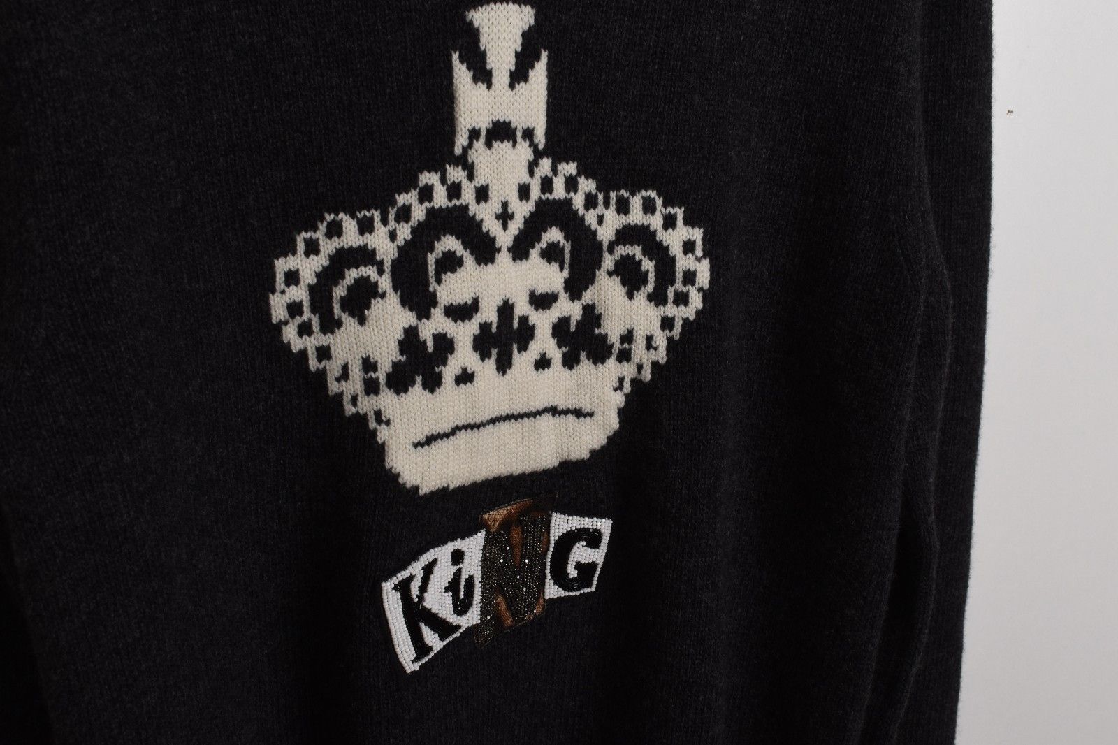 Dolce & Gabbana Dolce Gabbana Men Sweater V Neck „King“ Wool 50-M, S1574 Size US M / EU 48-50 / 2 - 5 Thumbnail