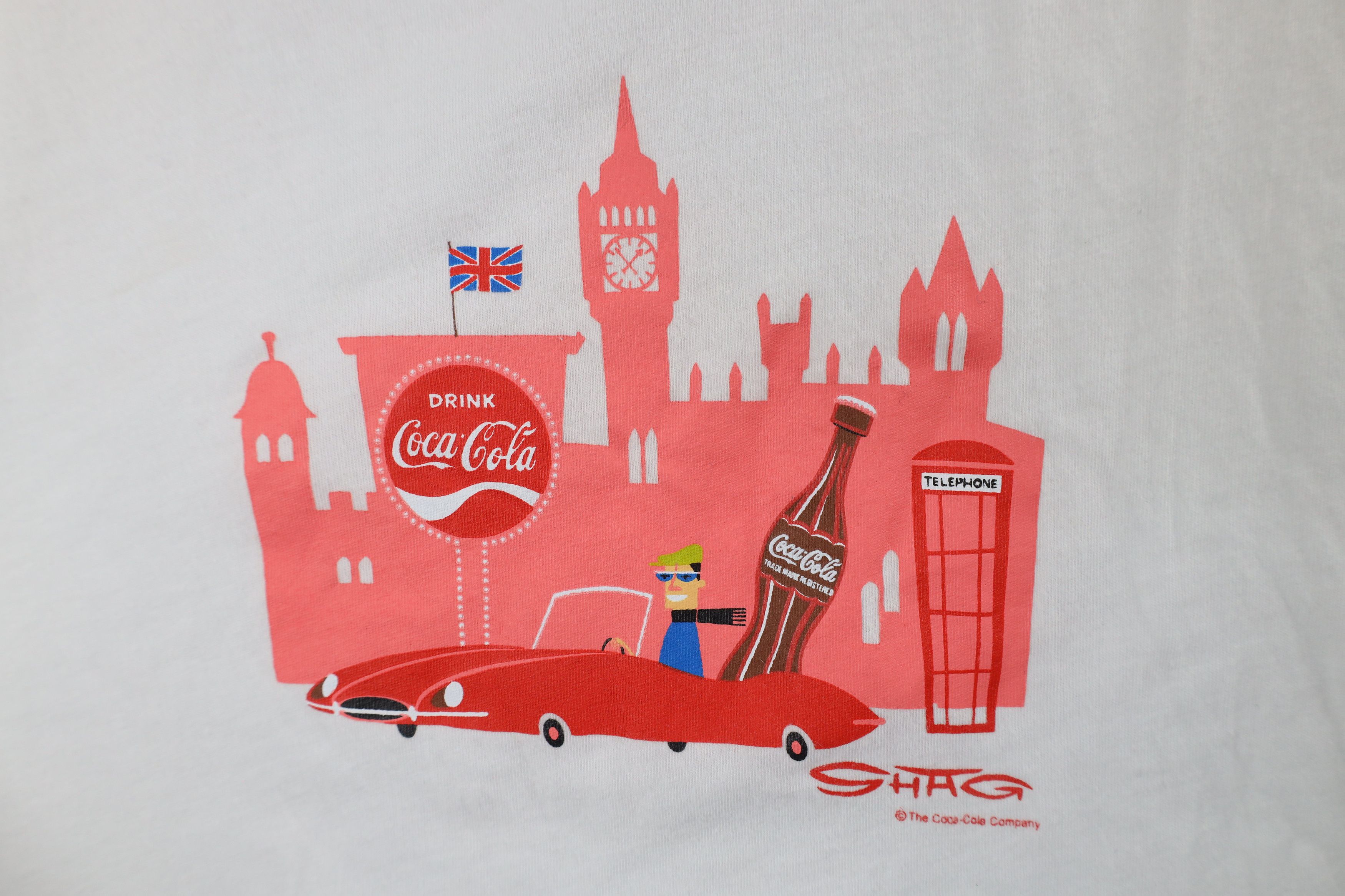 Coca Cola × Vintage Shag for Coca Cola London Short Sleeve T-Shirt White Cotton Size US L / EU 52-54 / 3 - 4 Thumbnail