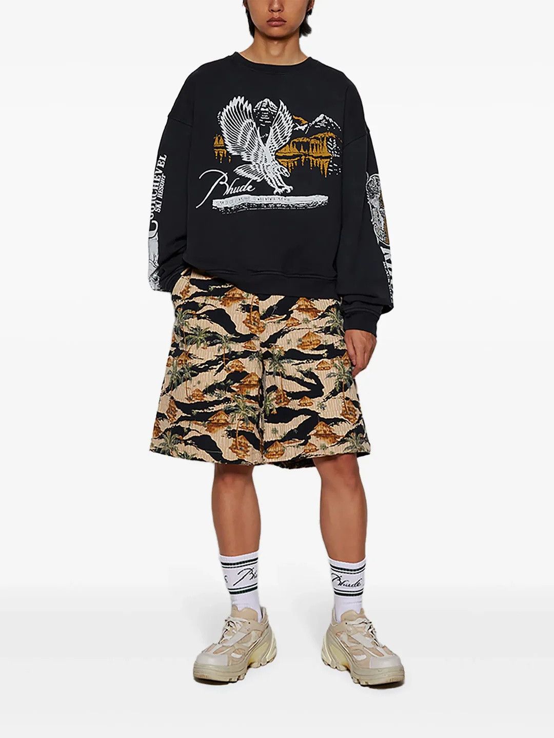 Amiri o1s1wg110725 Repeat Palm Skater Short in Multicolor Size US 34 / EU 50 - 2 Thumbnail